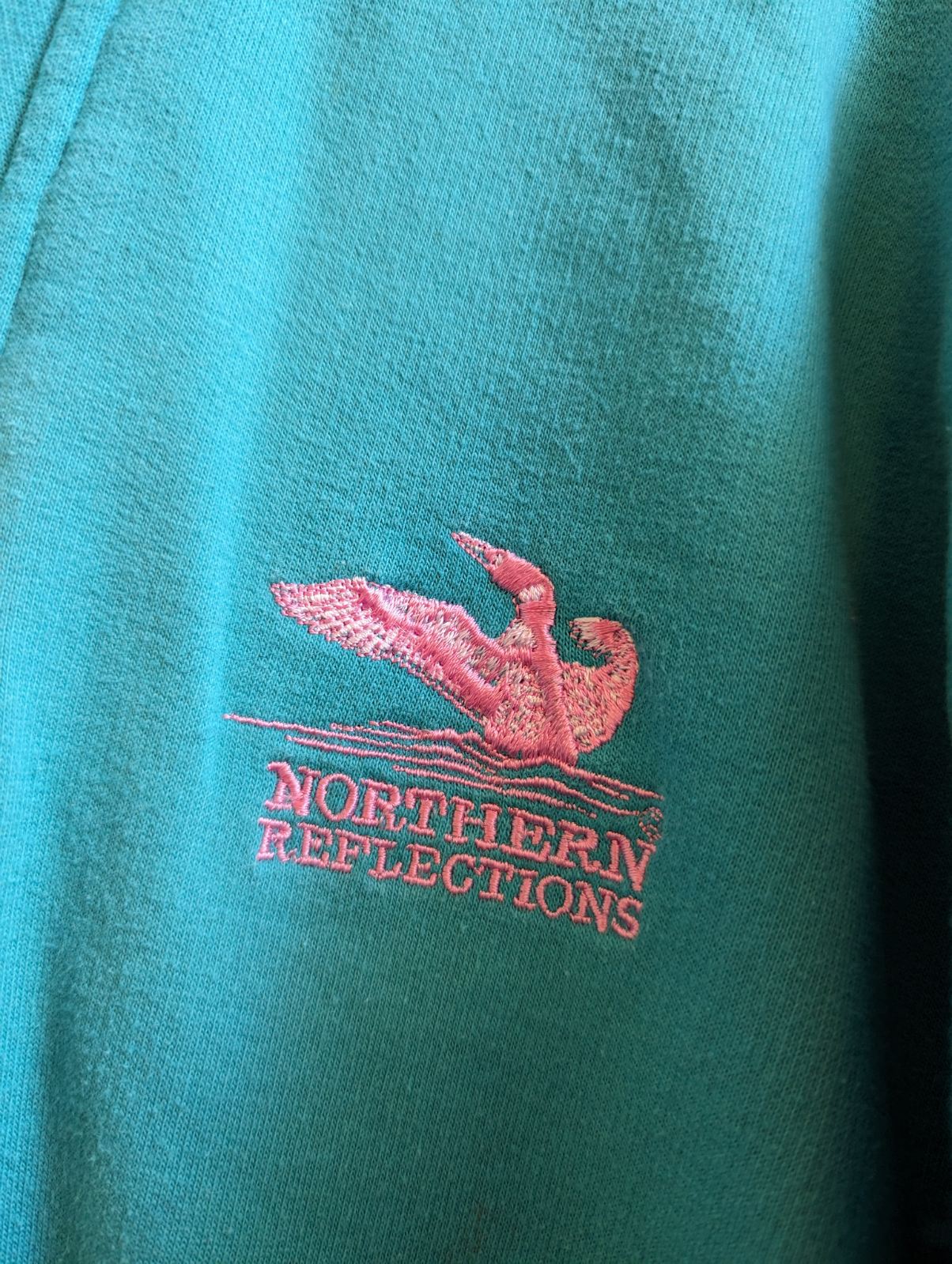 90's Northern Reflections Teal & Pink 1/4 Zip Sweatshirt