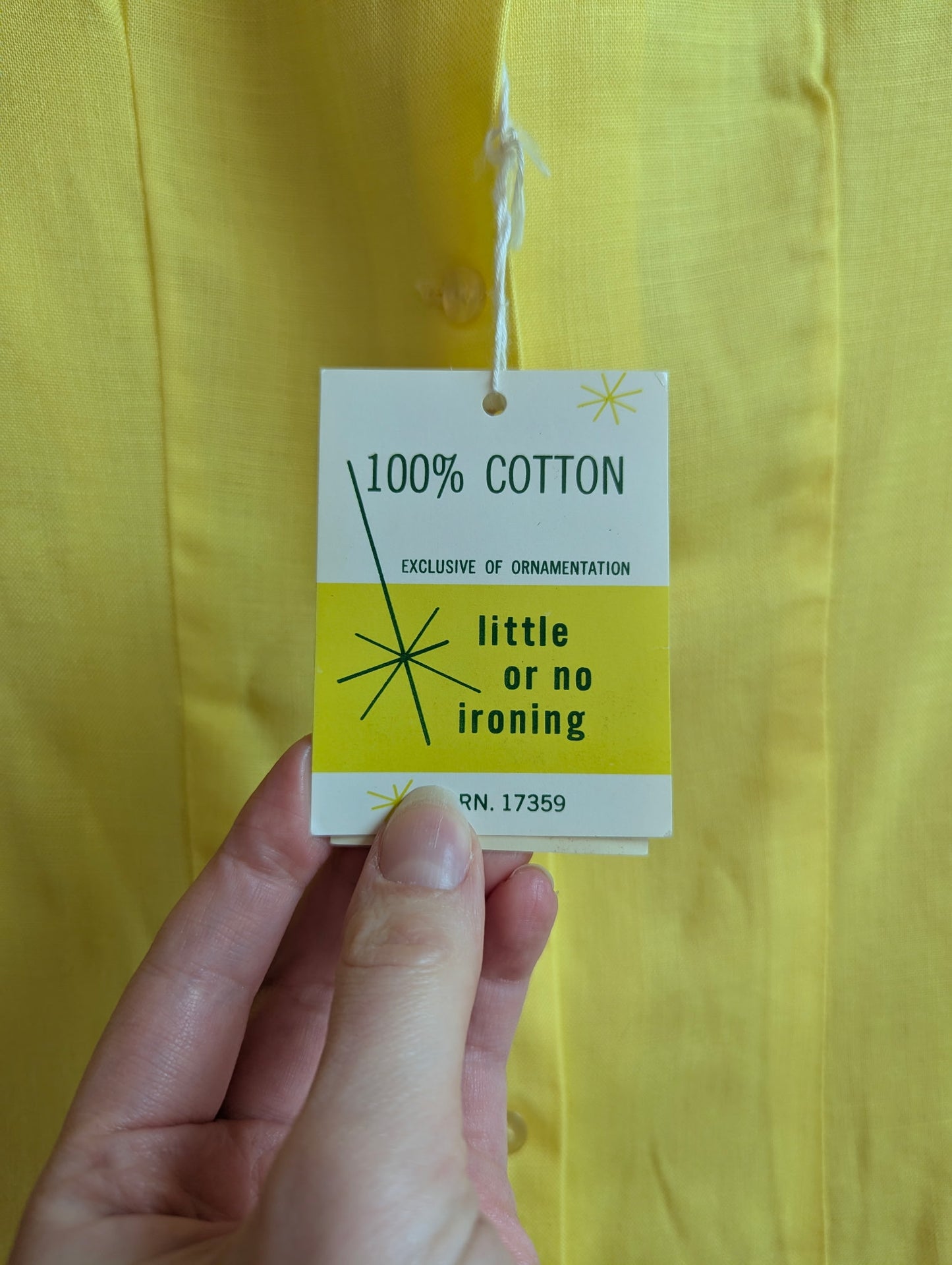 1960s NWT Ellen Tracy Yellow Button-Back Sleeveless Blouse
