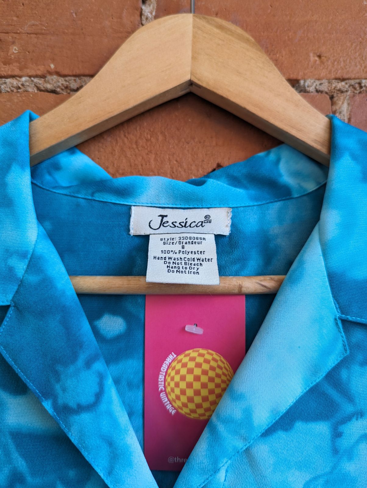 1990s Jessica Blue Watercolour Shirtdress