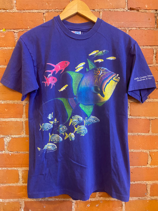 Purple 90's Florida Fish T-Shirt
