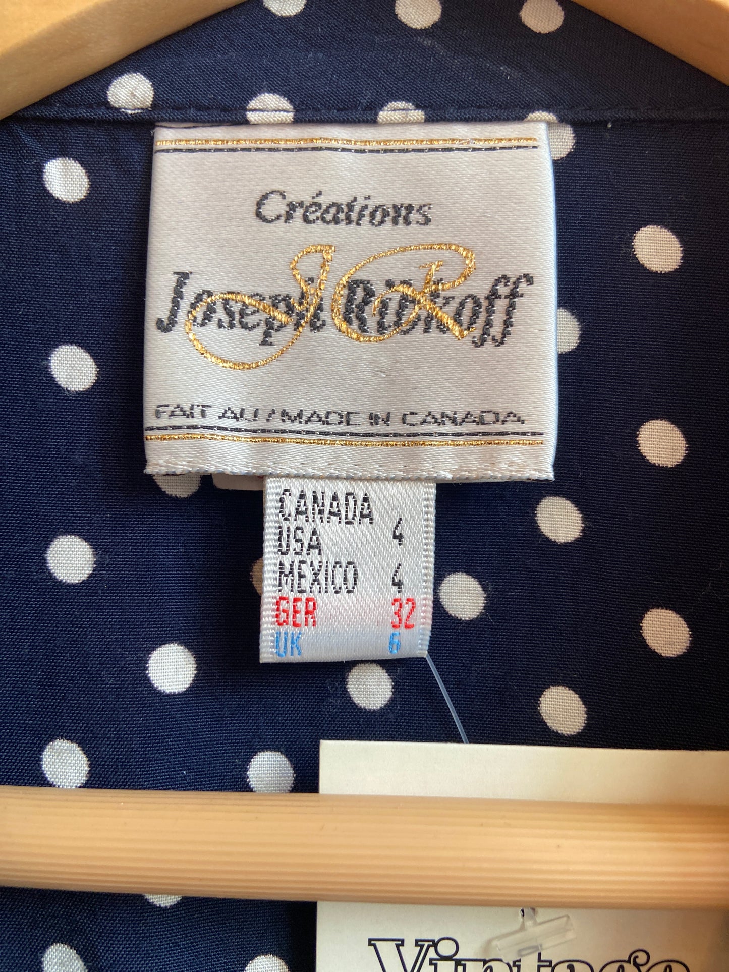 Vintage Joseph Ribkoff Sleeveless Polka dot Top