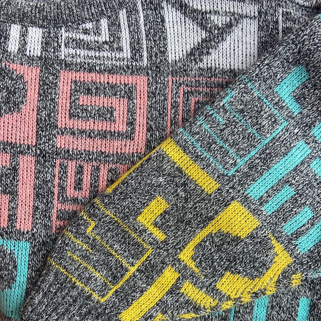80's Speckled Grey & Pastel Sweater