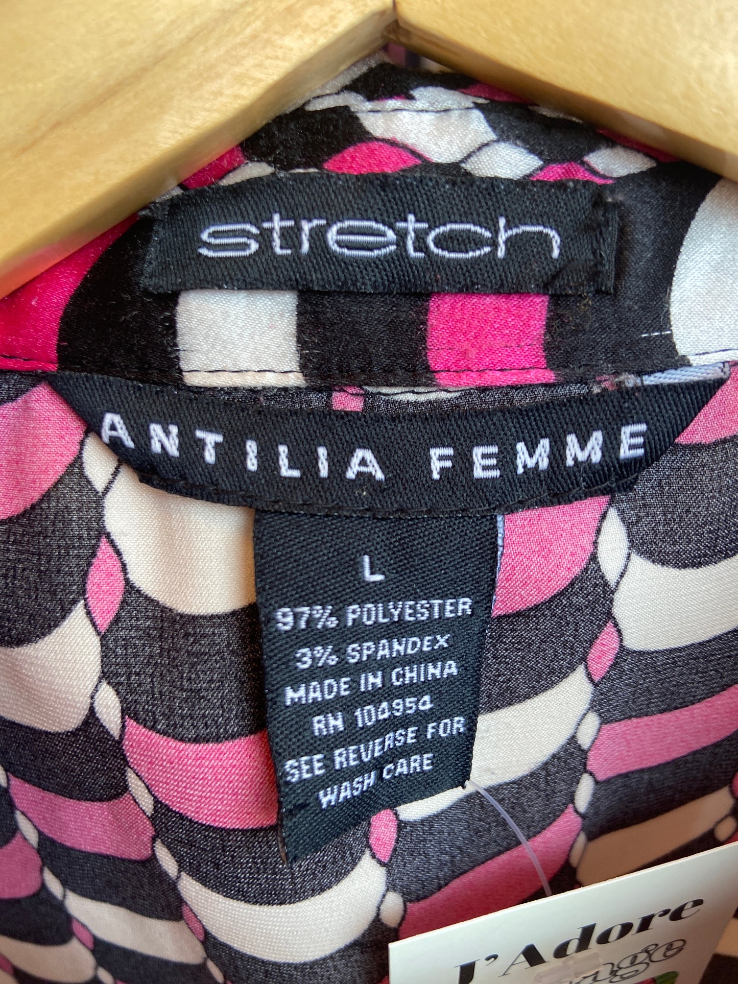 Y2K Black, Fuchsia and White Pattern Top