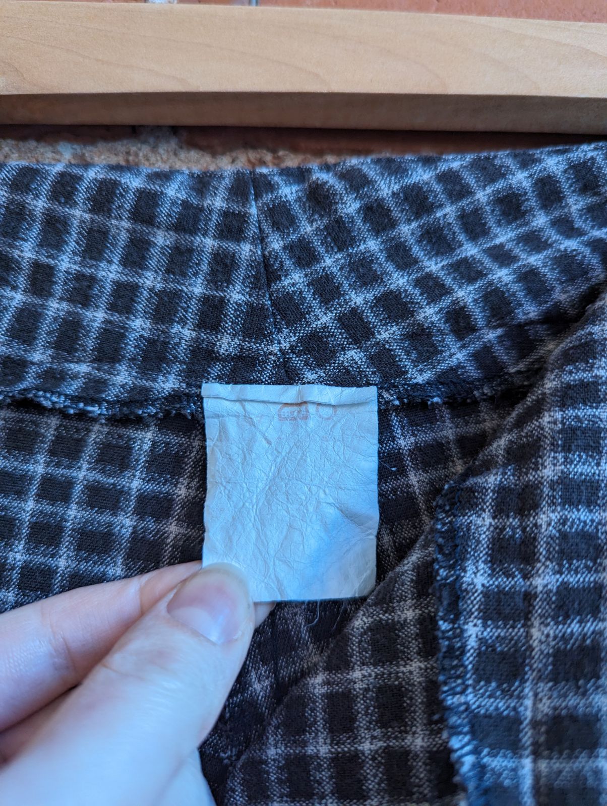 1990s Straight Leg Brown and White Plaid Pants