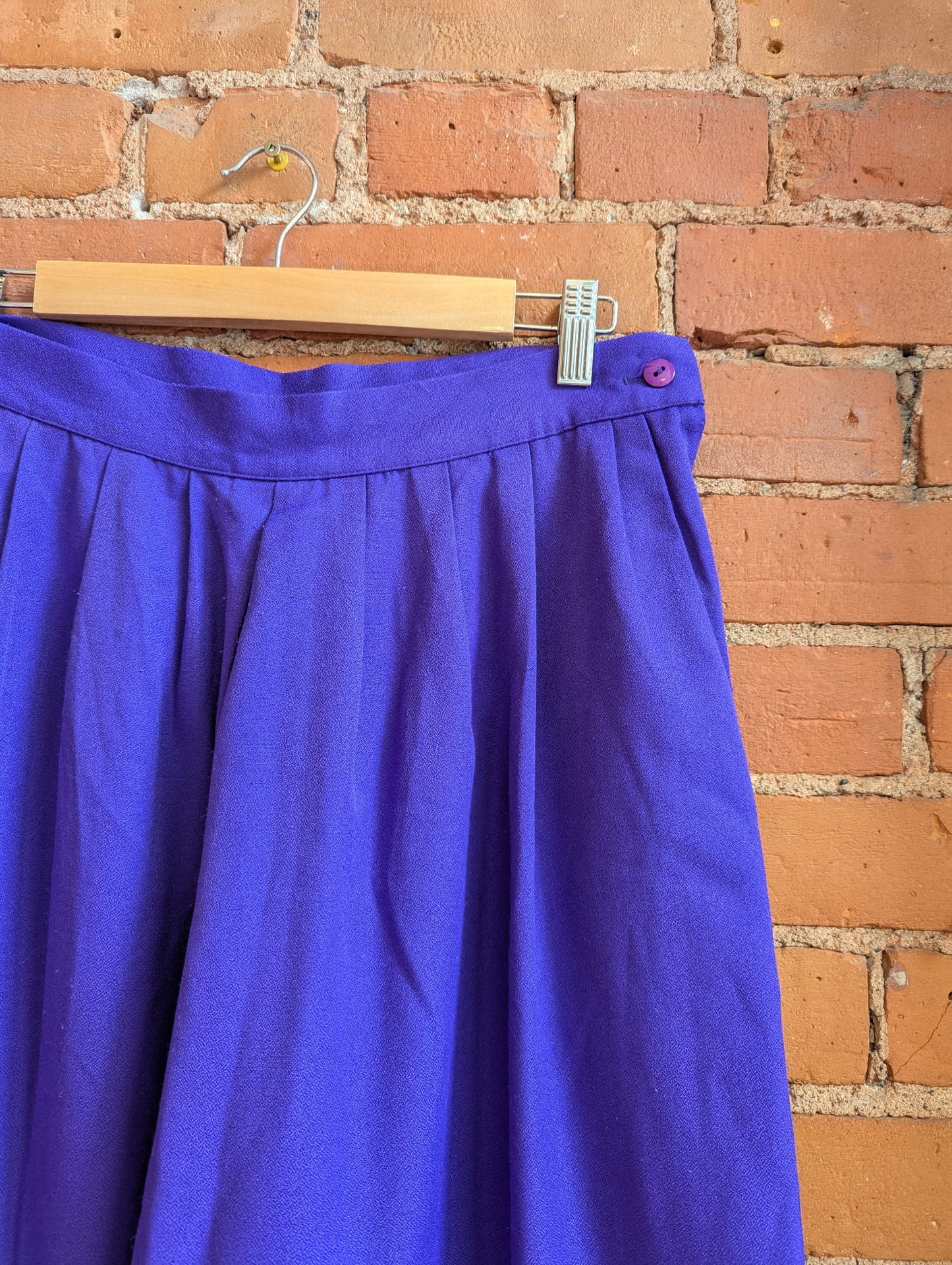 1980s Purple Ultra Wide Leg Pleated Pants