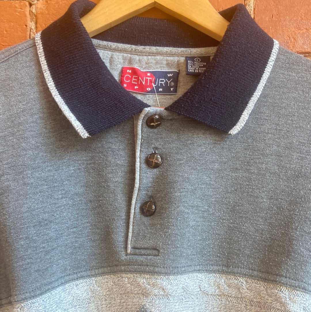 90’s Cotton Sweater with Argyle Print On Front