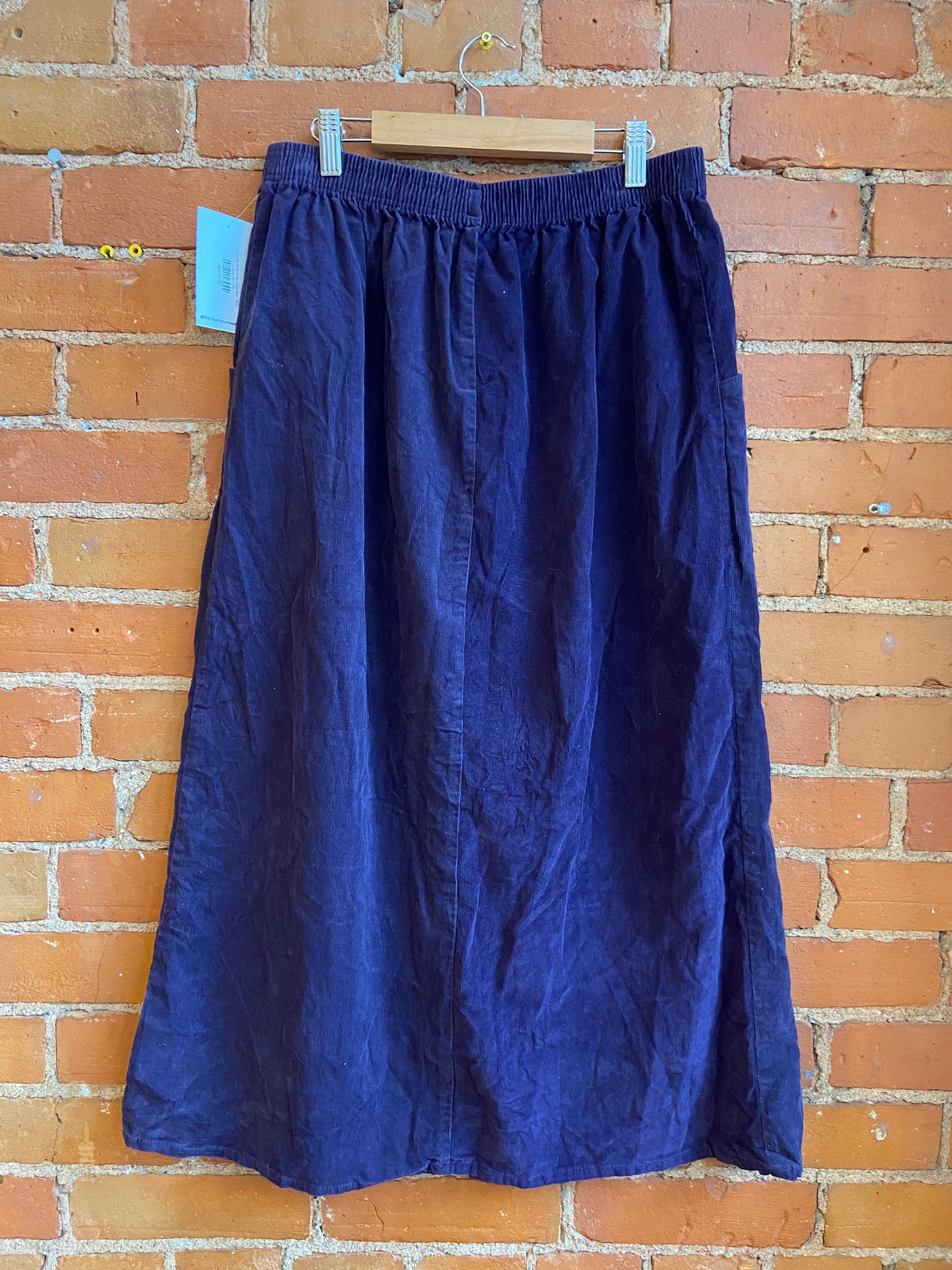 Purple Button Up Cord Maxi Skirt