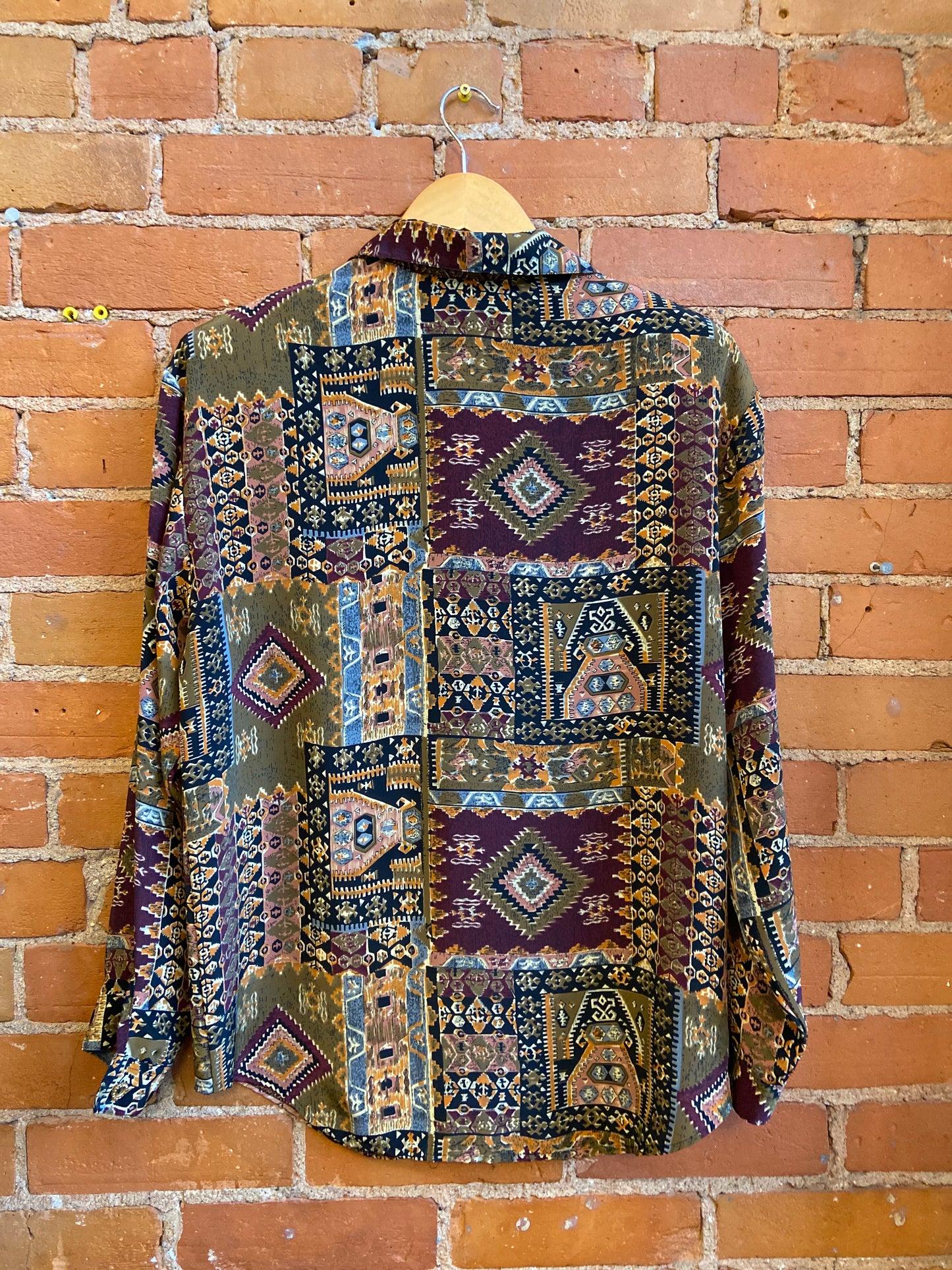 HER PRINT BLOUSE OLIVE NEUTRUALS