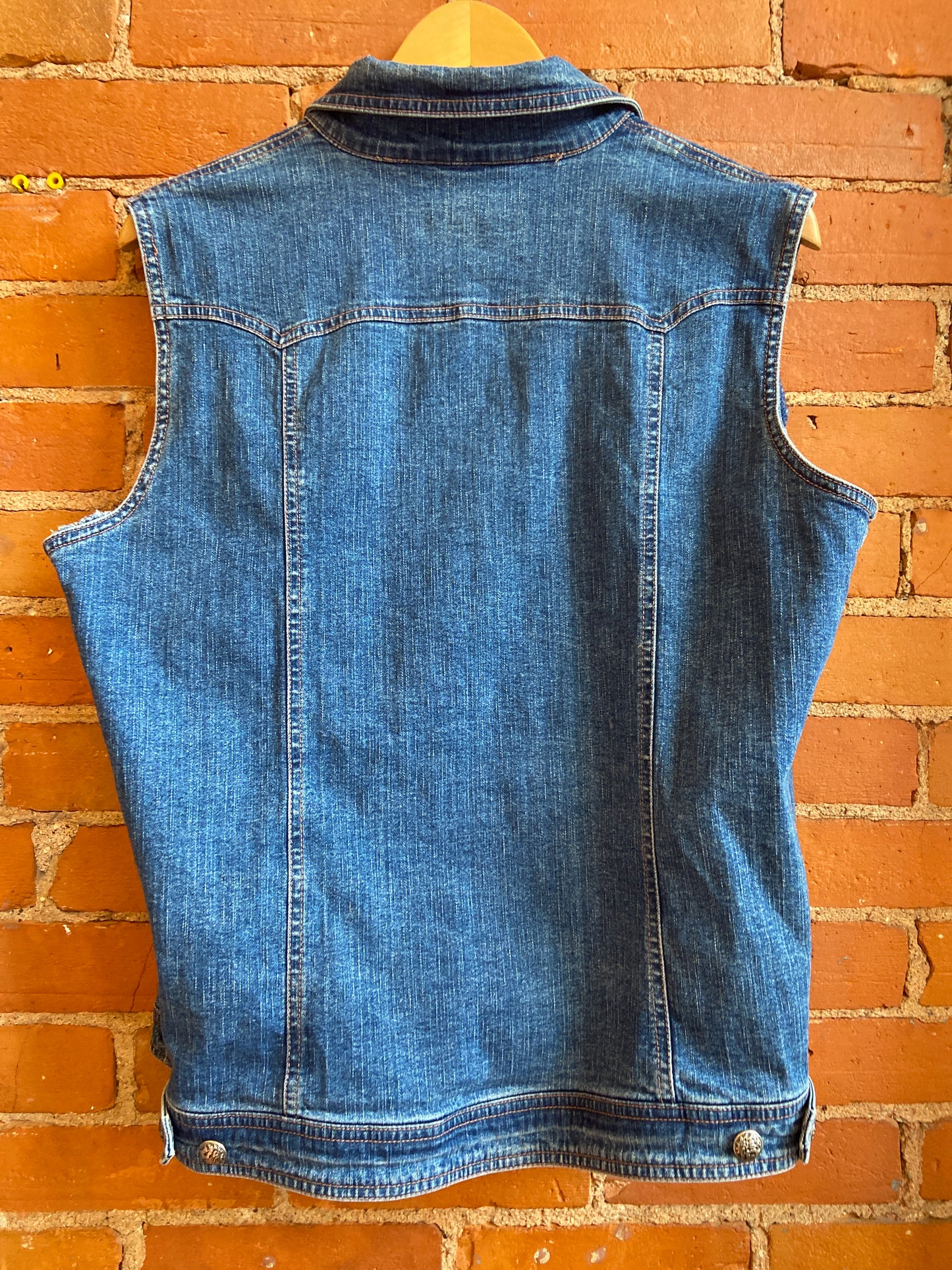 Northern Reflections denim vest Embroidered Flowers