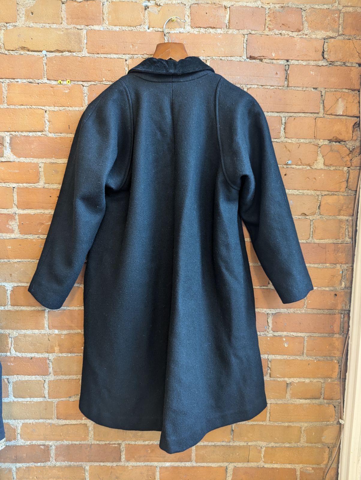 1990s Le Chateau Black Wool Swing Coat
