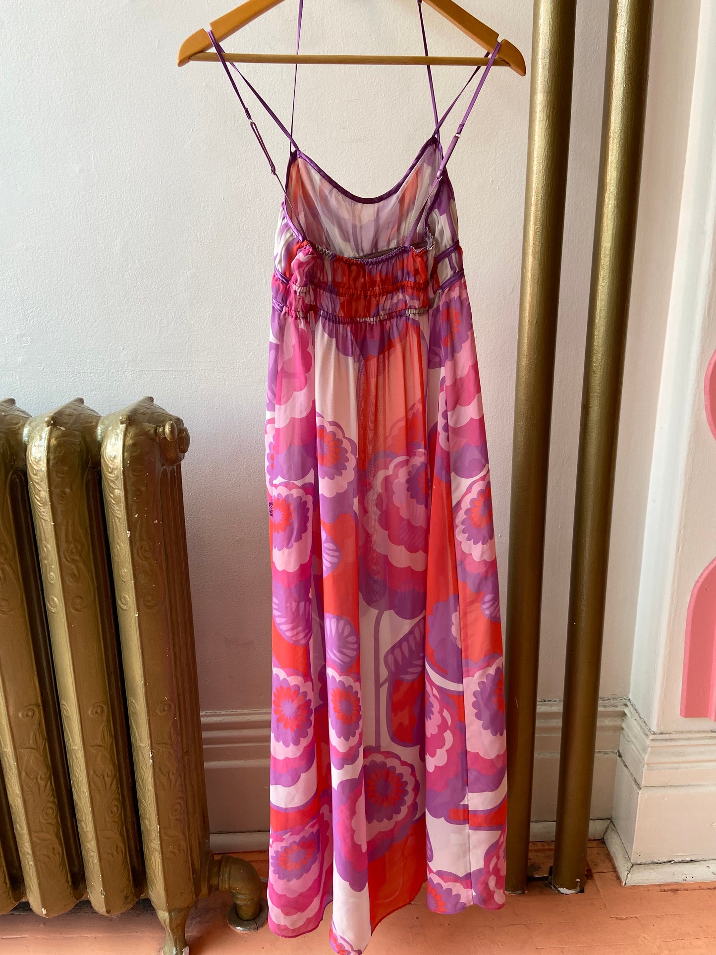 Y2K Pink & Purple Floral Maxi Nightgown