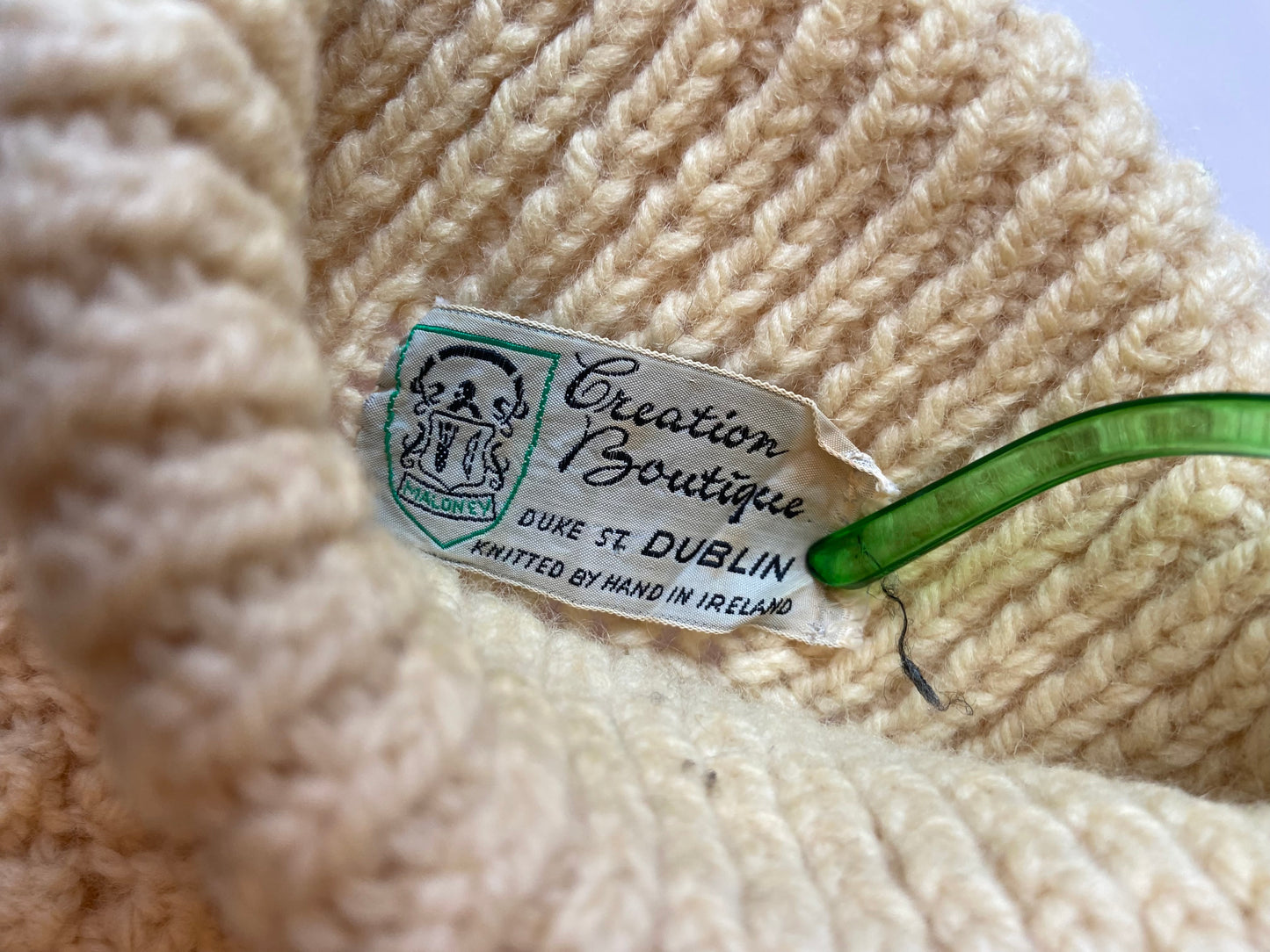 Classic Cream Irish Cable Knit Turtleneck