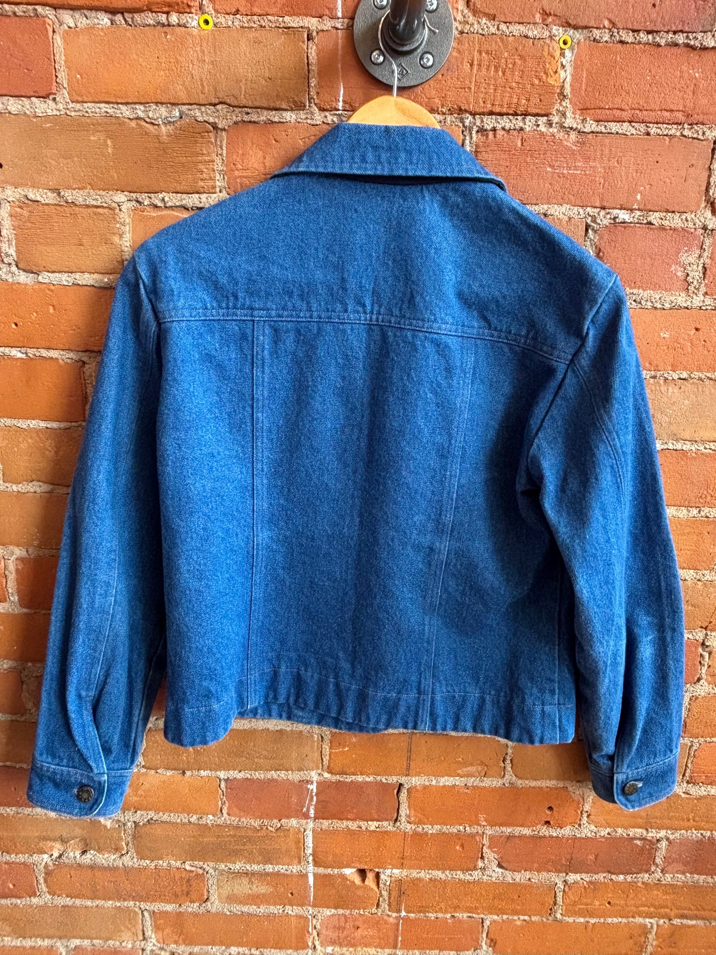Jean Jacket Rounded Hem Flap Pockets Unbranded
