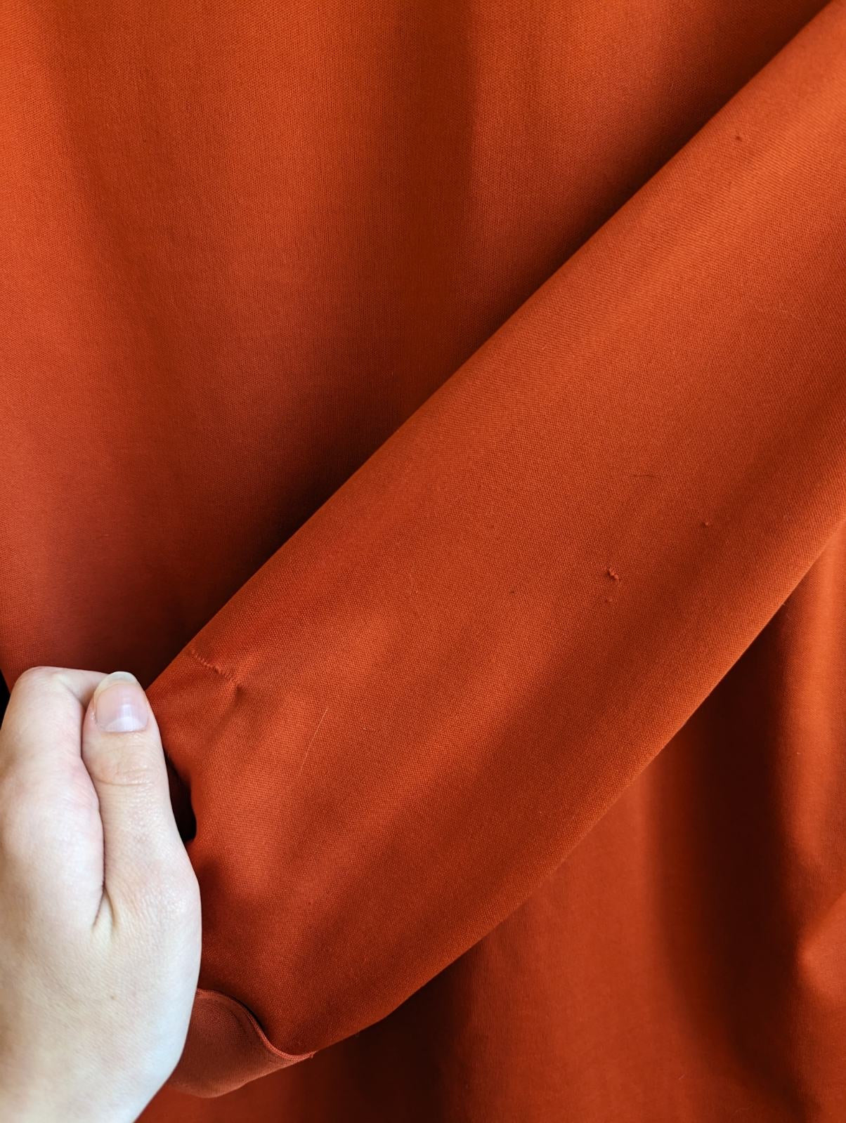 1970s Koret of California Burnt Orange Dagger Collar Top