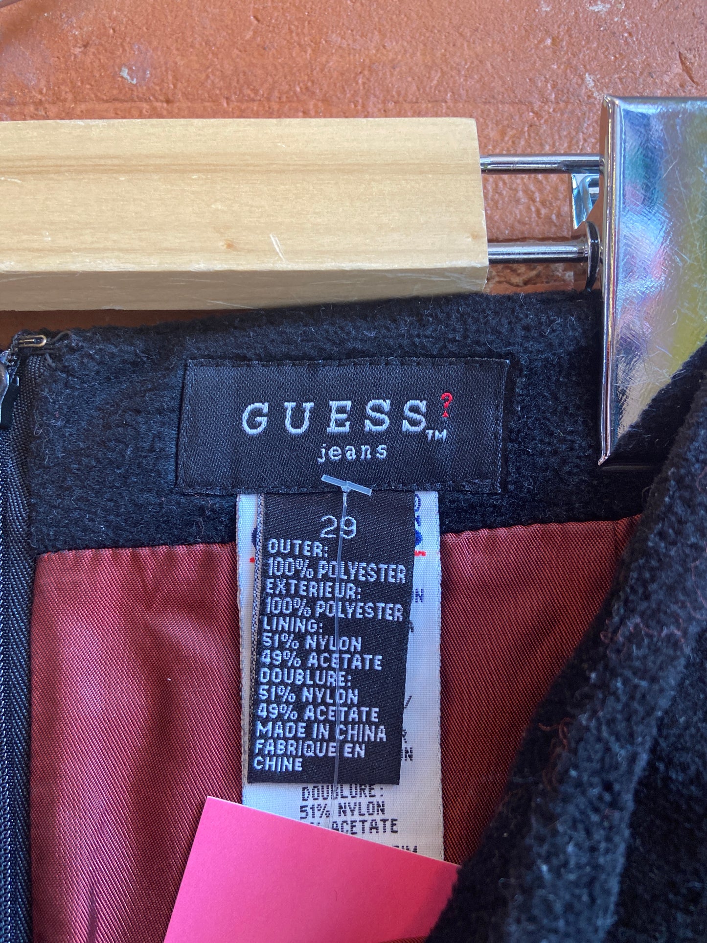 1990s Guess Jeans Black Fuzzy Mini Skirt