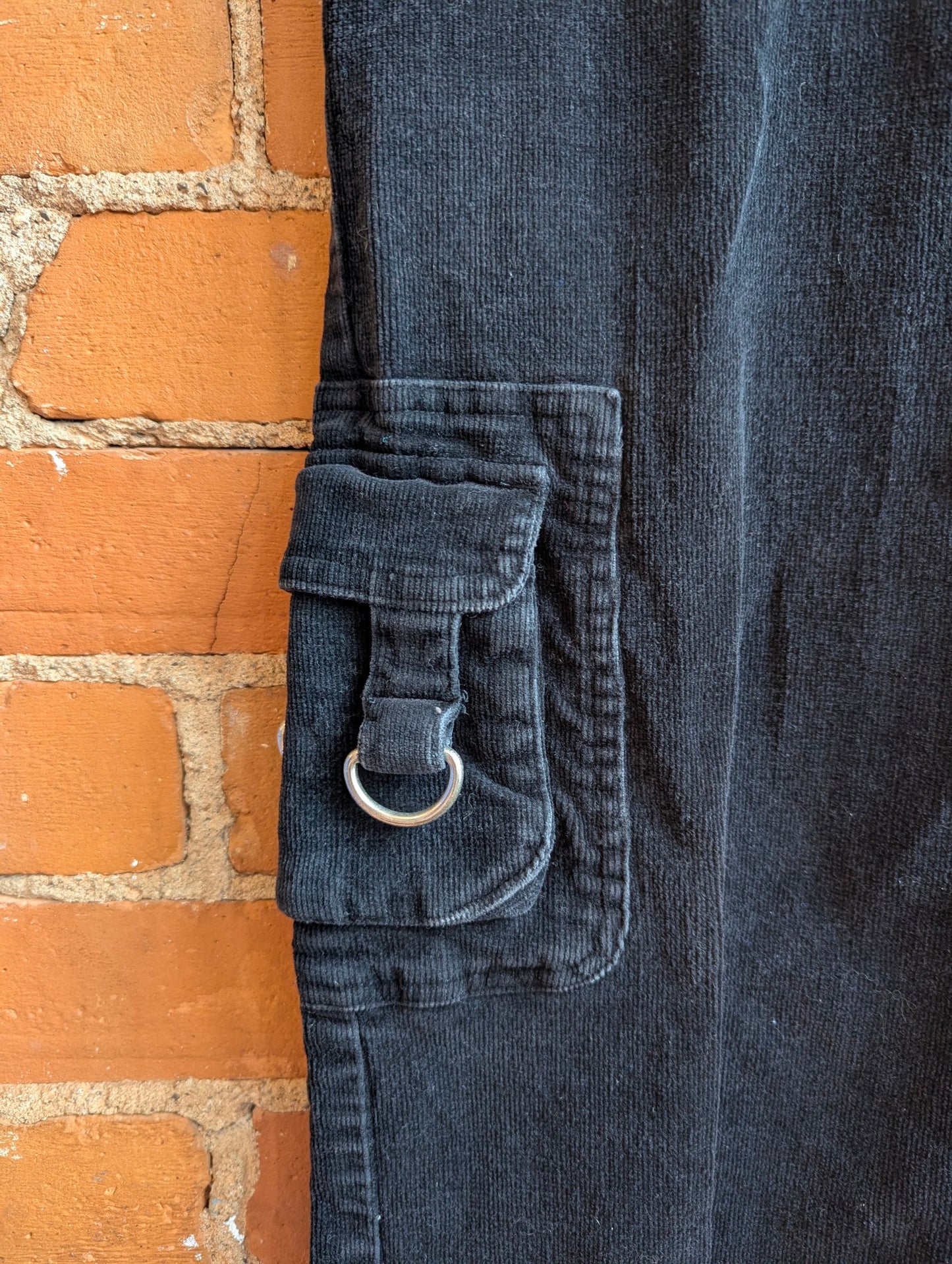 Y2K B.U.M. Equipment Black Corduroy Cargo Pants