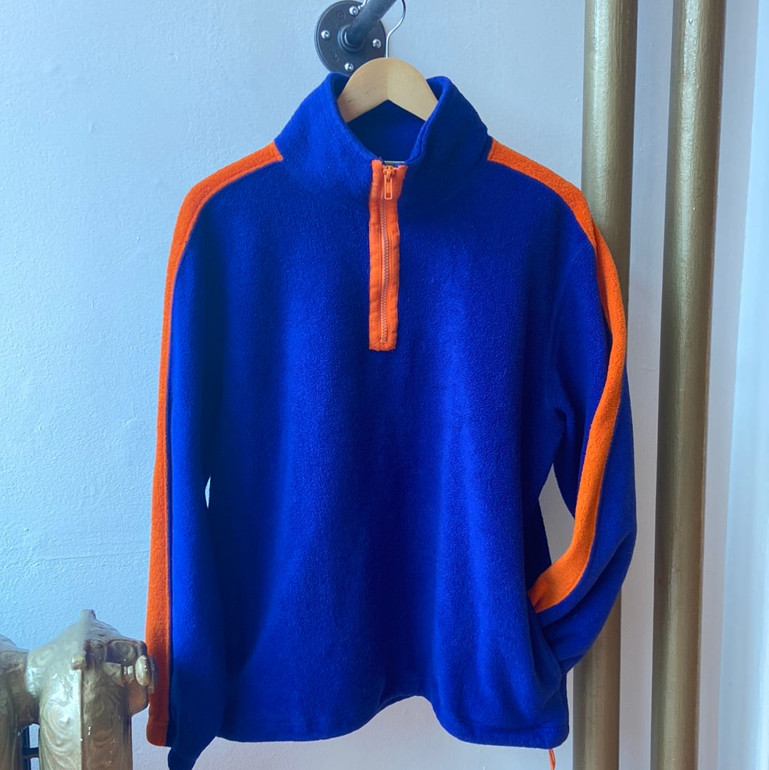 Y2K Blue & Orange 1/4 Zip Fleece
