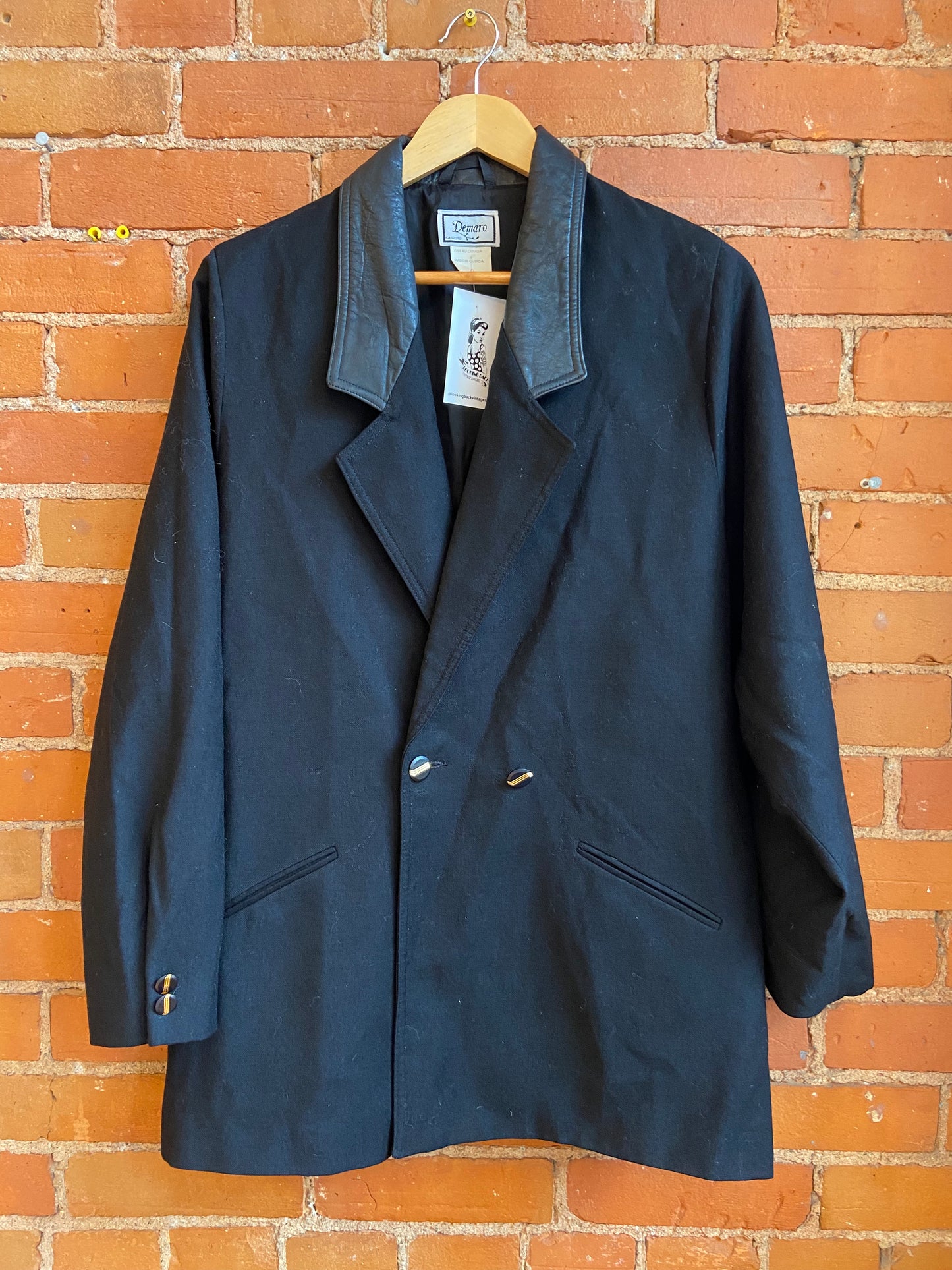 Light Wool Jacket With Leather Detailing
