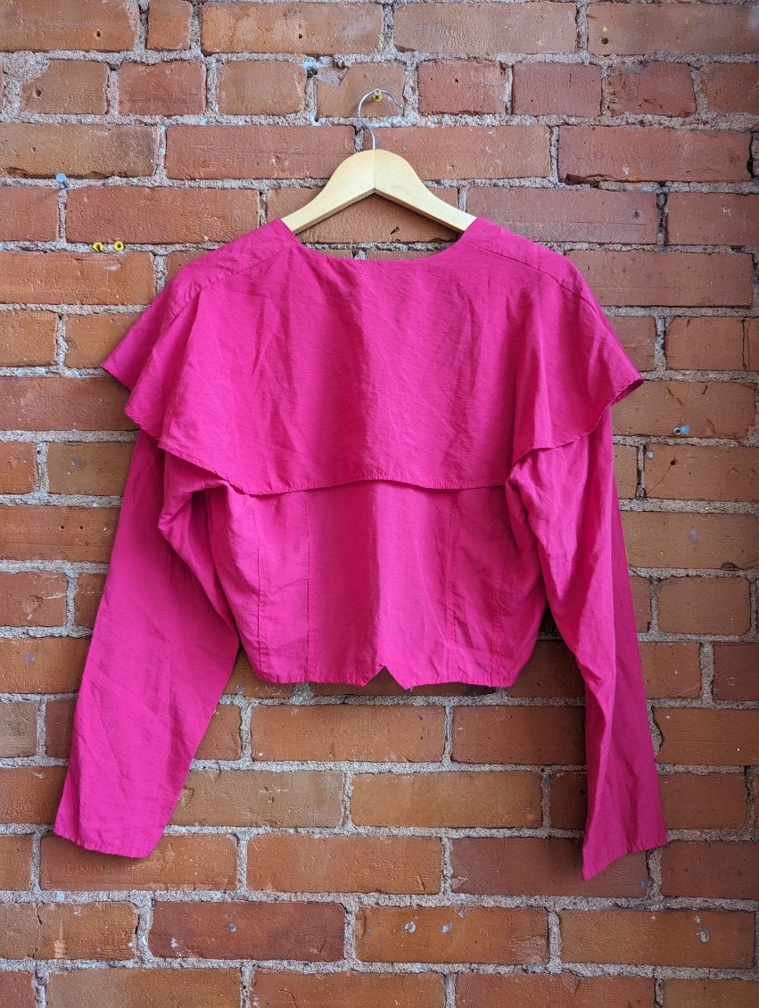1980s Smart Set Pink Cropped Blouse