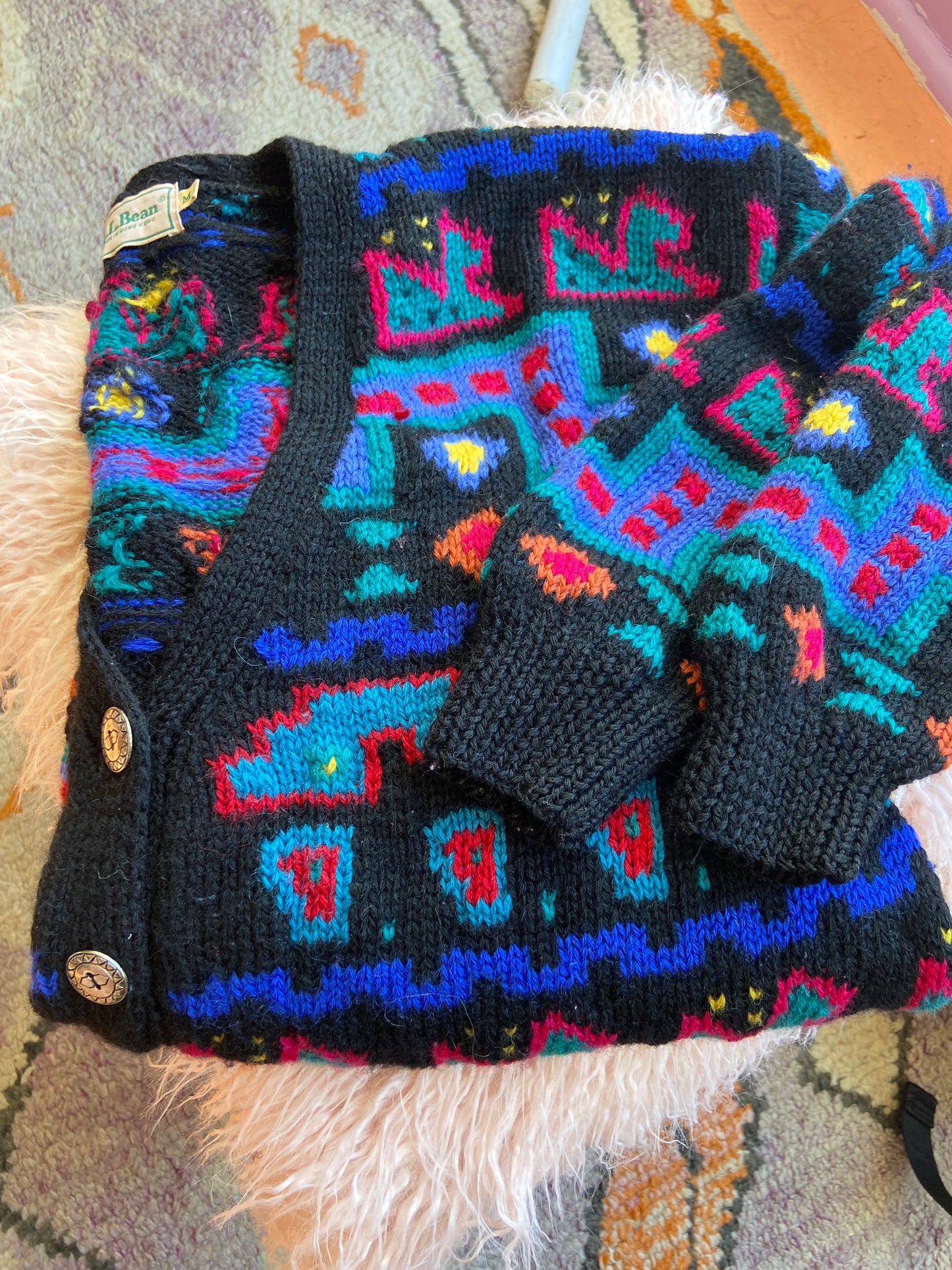 L.L. Bean Miss Frizzle Wool Cardigan