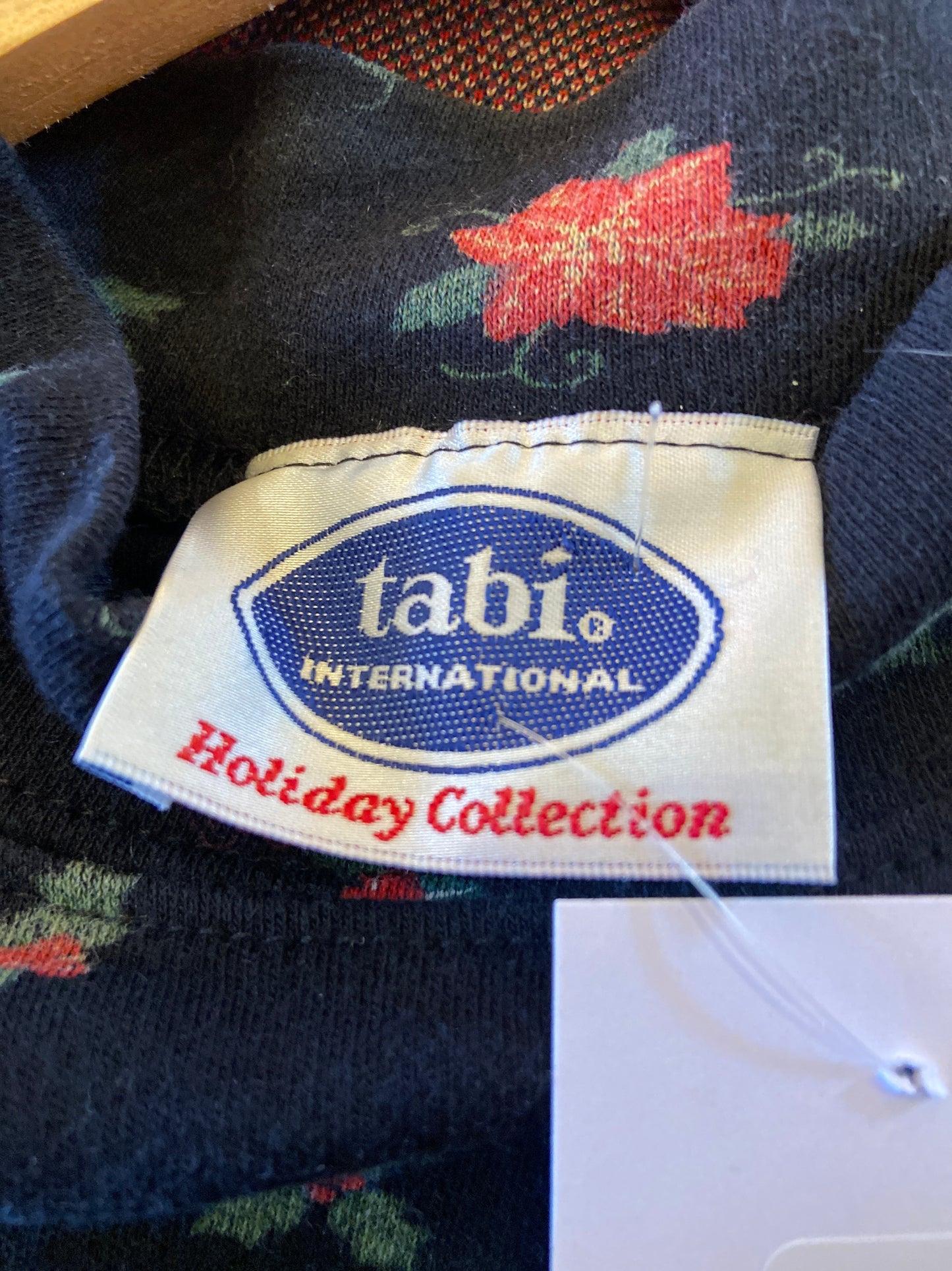 Black Mistletoe Mock Neck Top