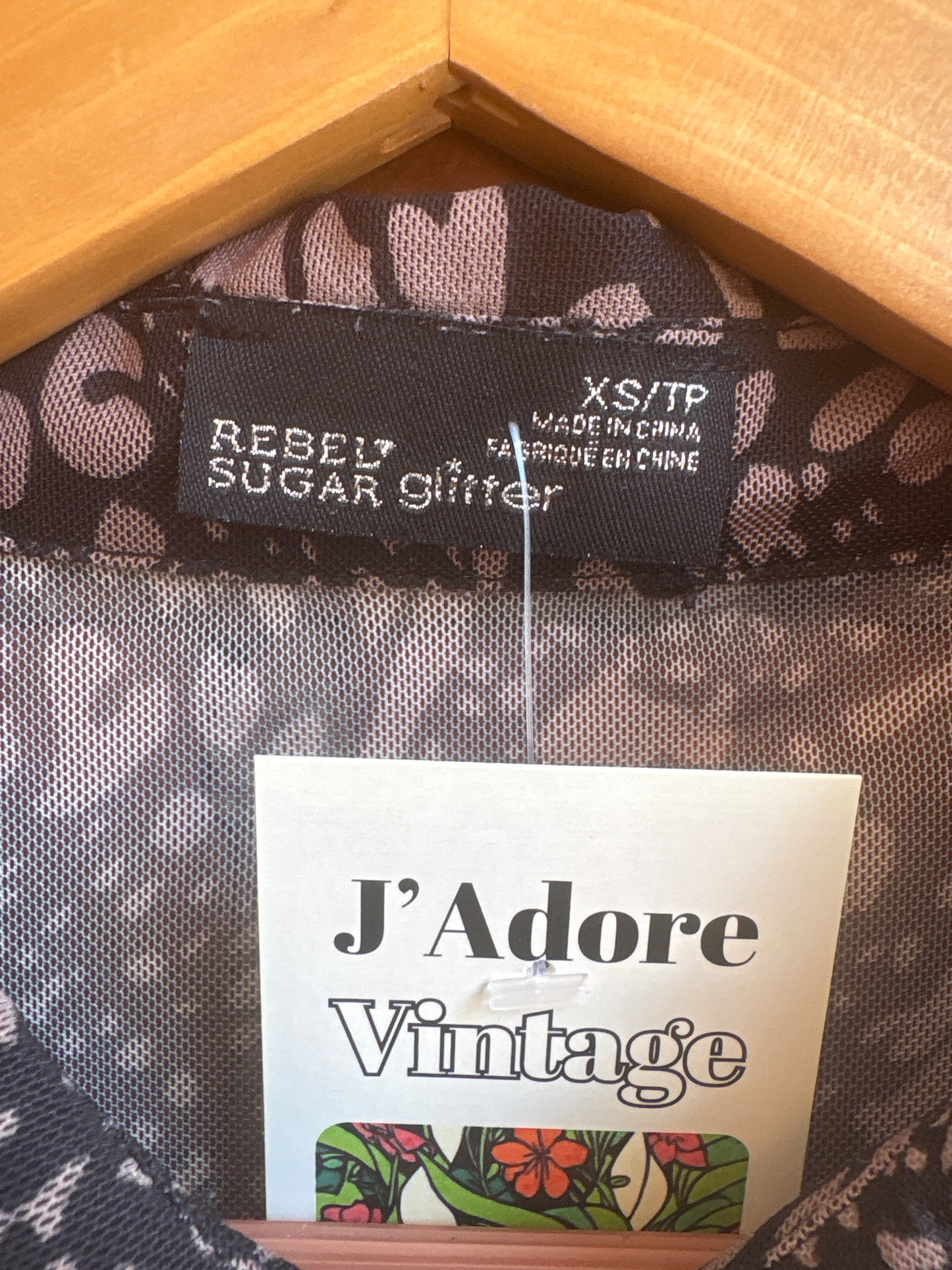 Y2K Rebel Sugar Glitter Button Up Sheer Too