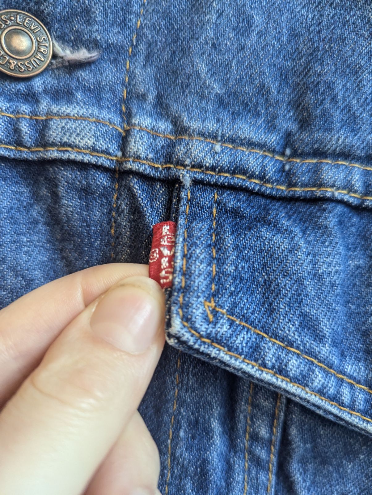 1970s or Early 80s Levis Type III Mid Wash Denim Trucker Jacket