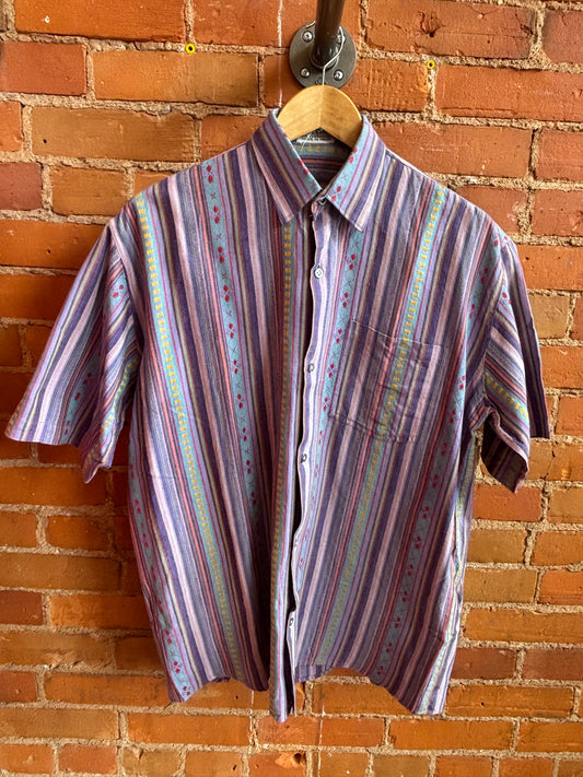 WTC Colourful Cotton Striped Button Top