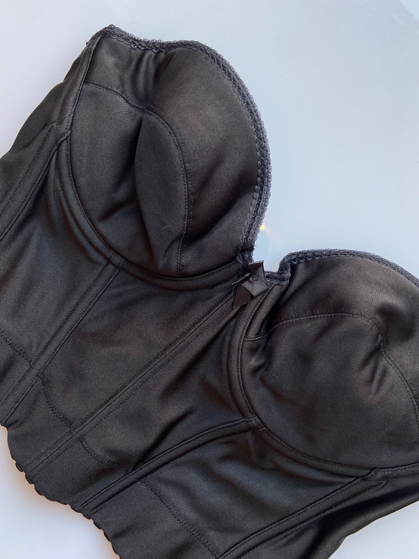 Black Strapless Longline Bustier