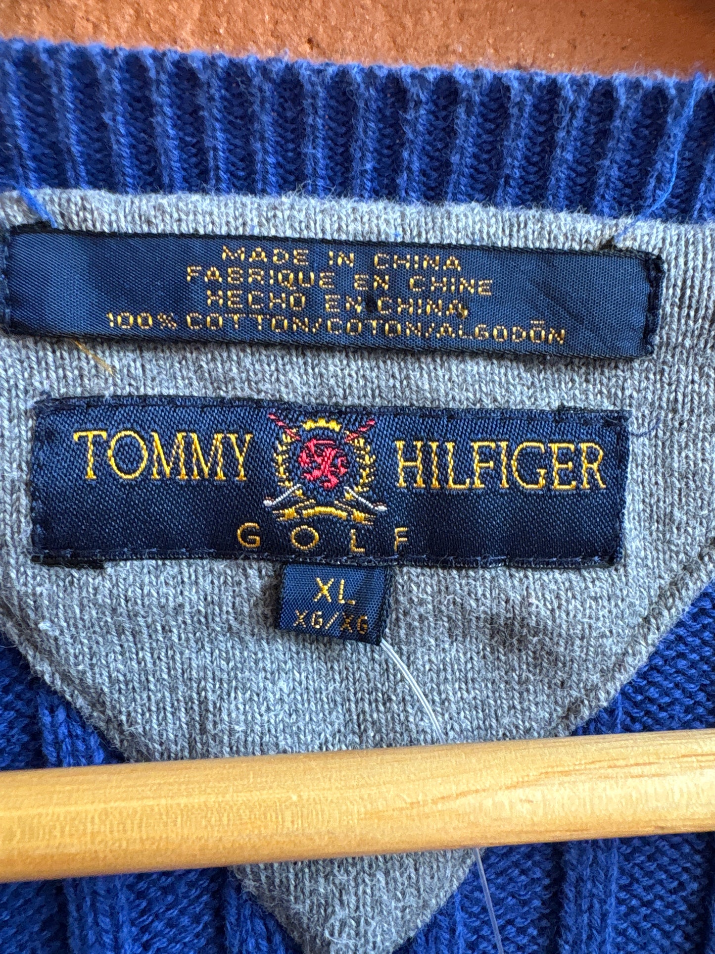 Tommy Hilfiger Cotton V-Neck Golf Sweater