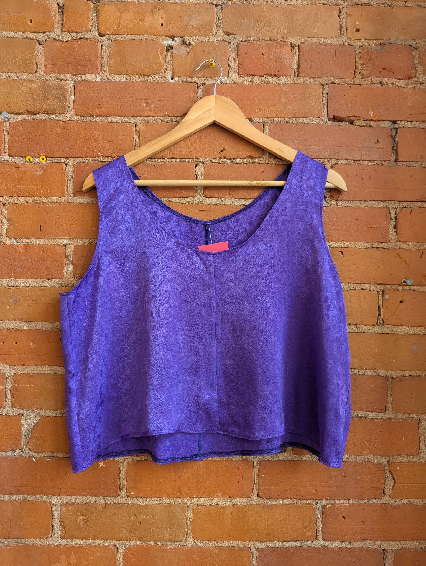 1980s Purple Floral Print Tank