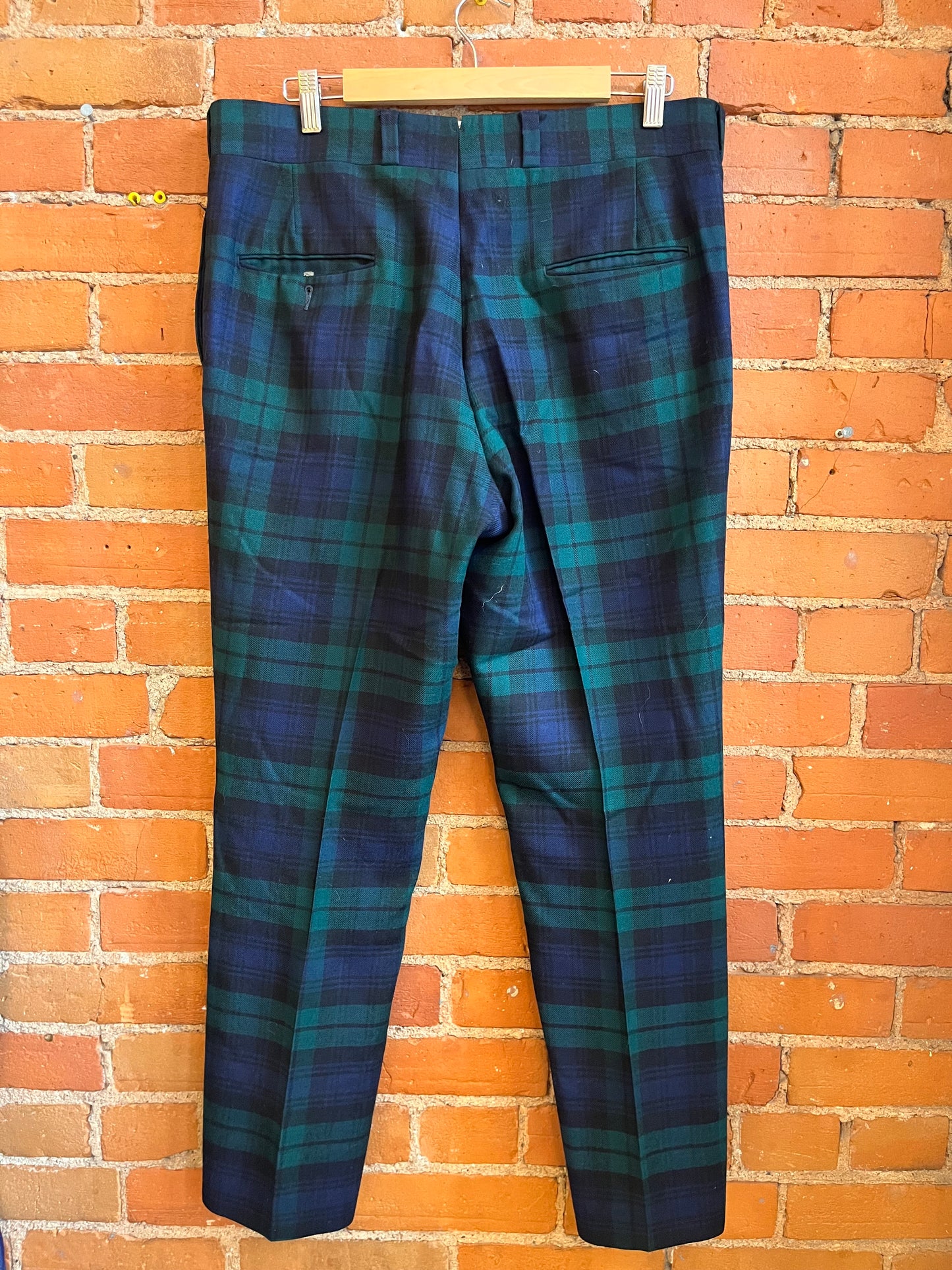 Green & Blue Plaid Pants