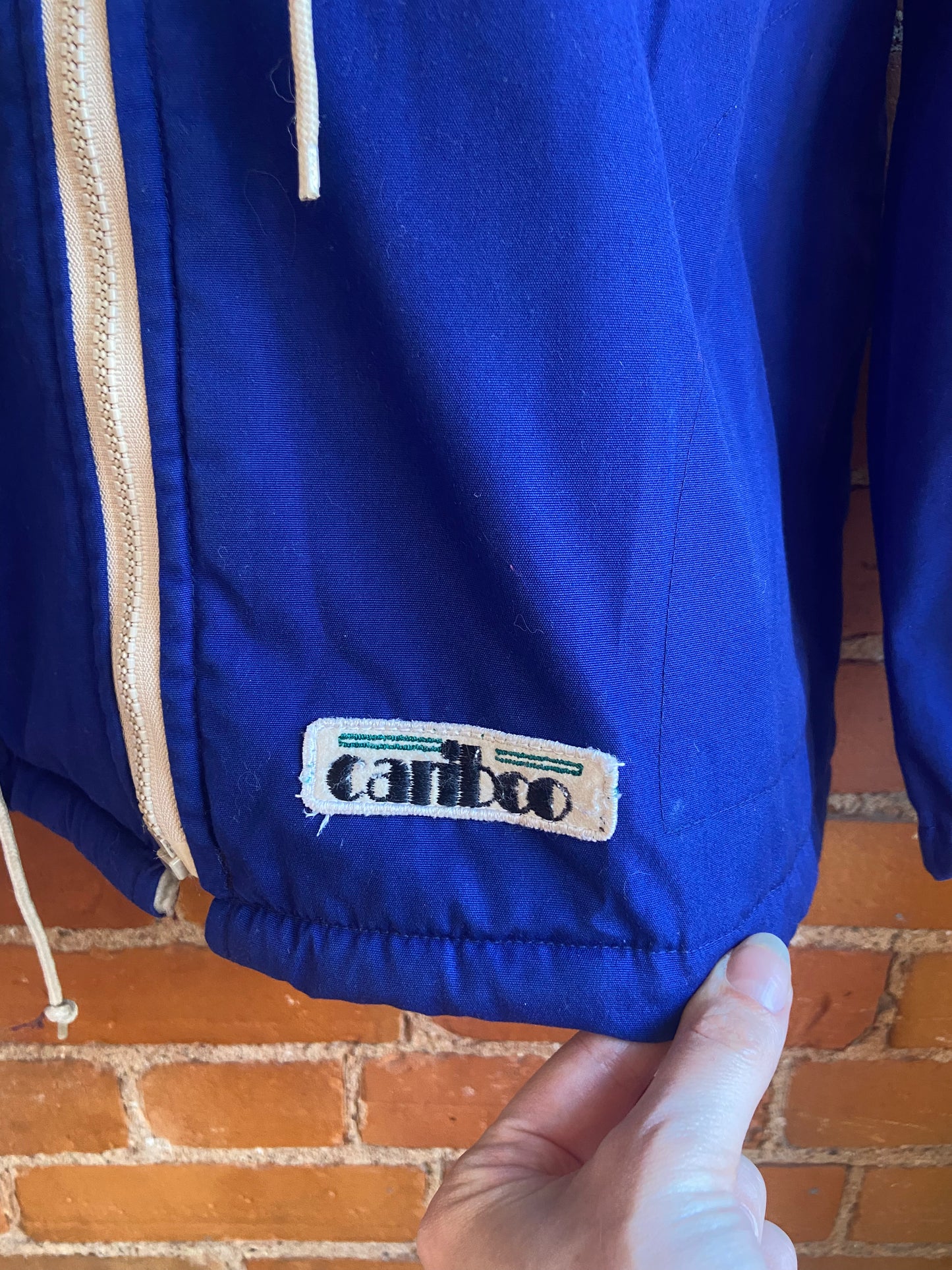 1980s Cariboo Blue Utility Jacket With Faux Sherpa Collar