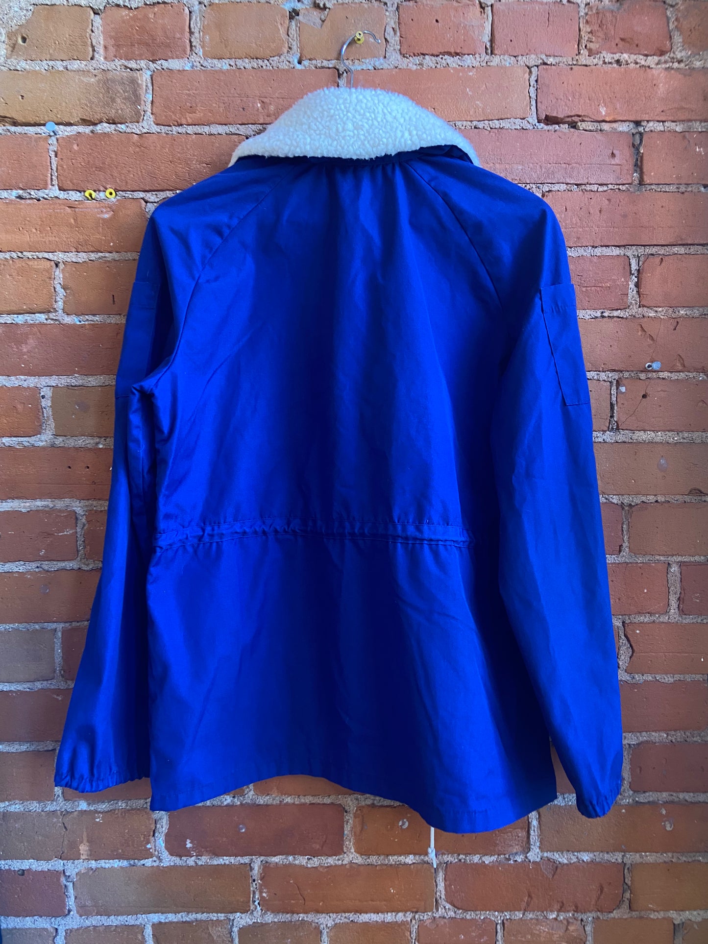 1980s Cariboo Blue Utility Jacket With Faux Sherpa Collar