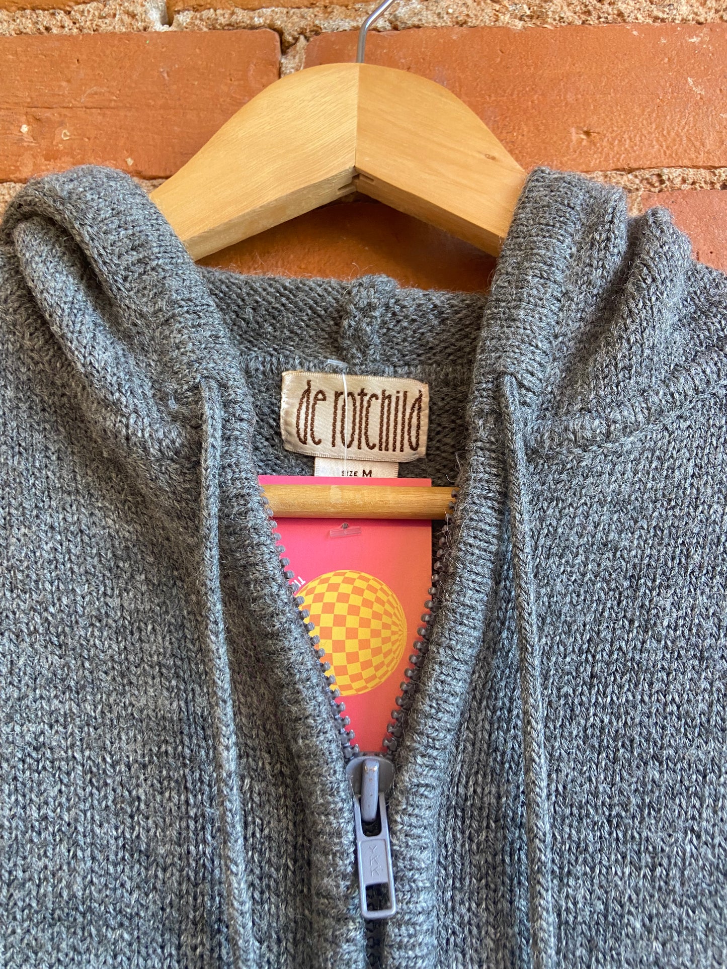 1990s de rotchild Grey Zip-Up Hoodie
