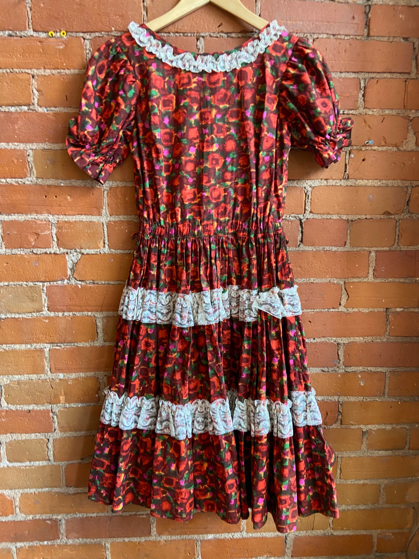 70's Floral Prairie Dress