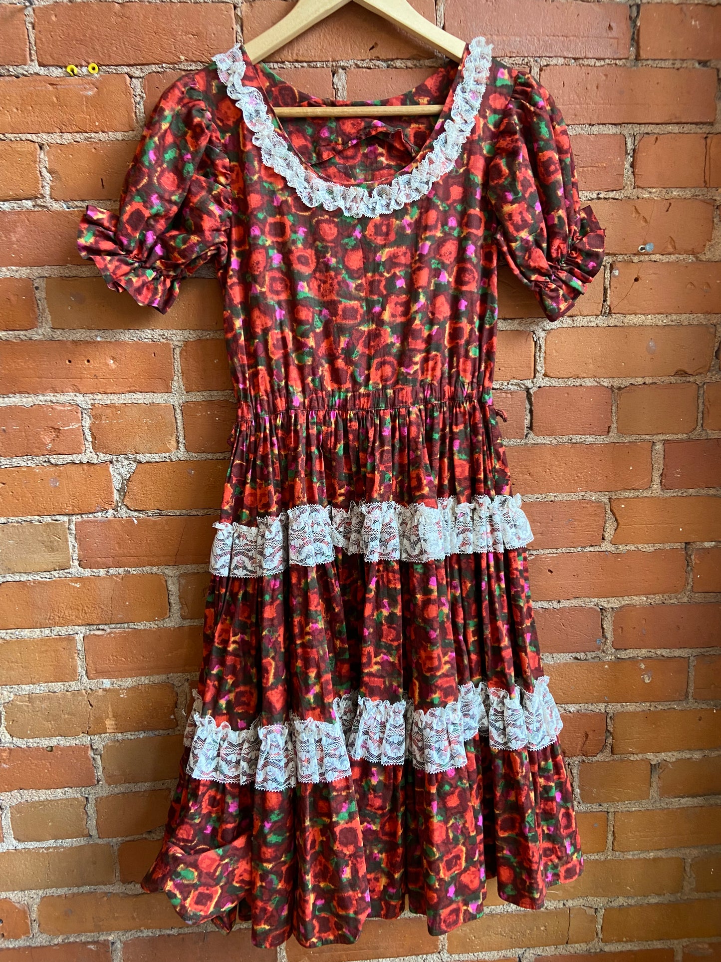 70's Floral Prairie Dress