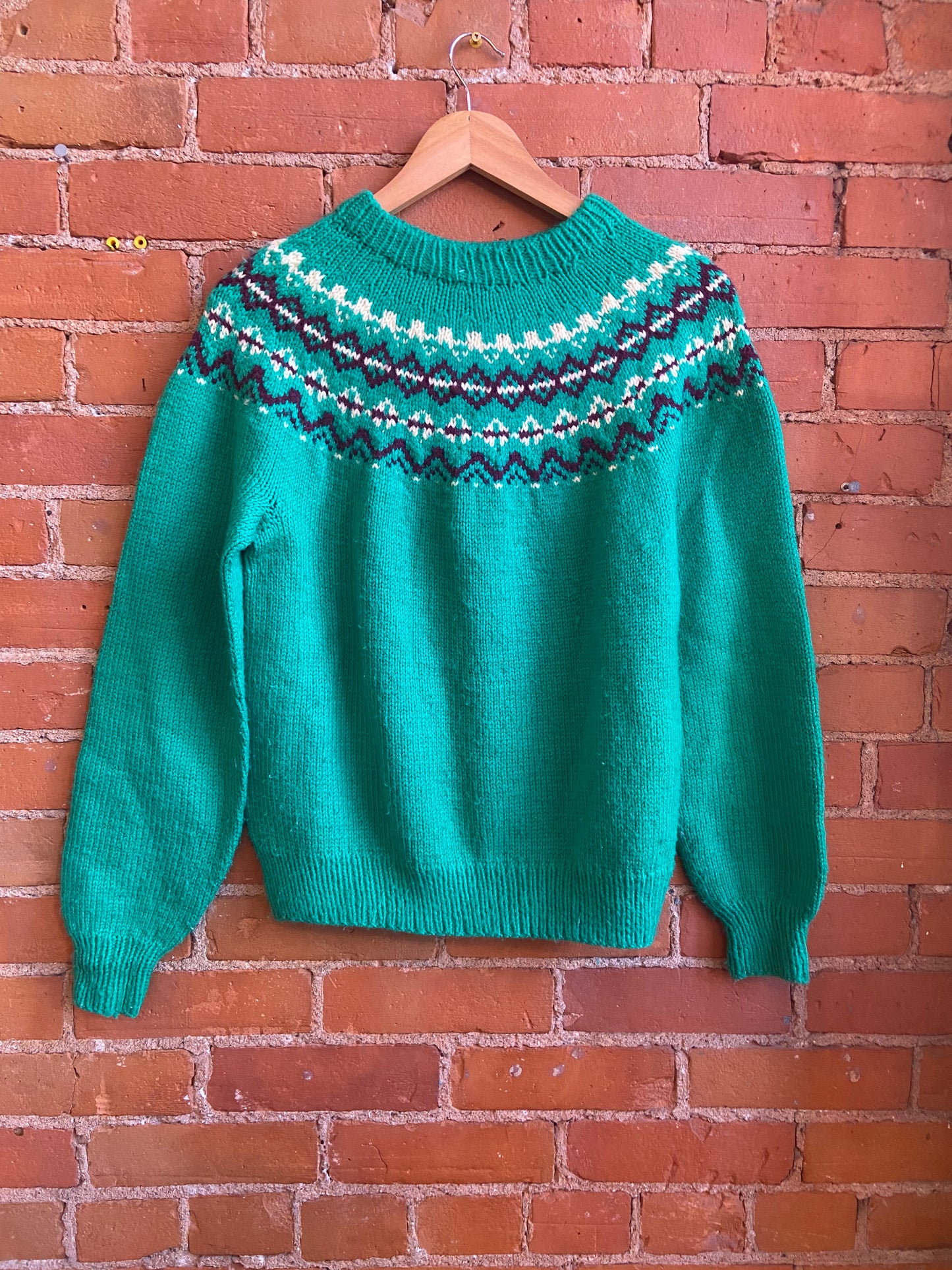 Handmade Knit Green Sweater