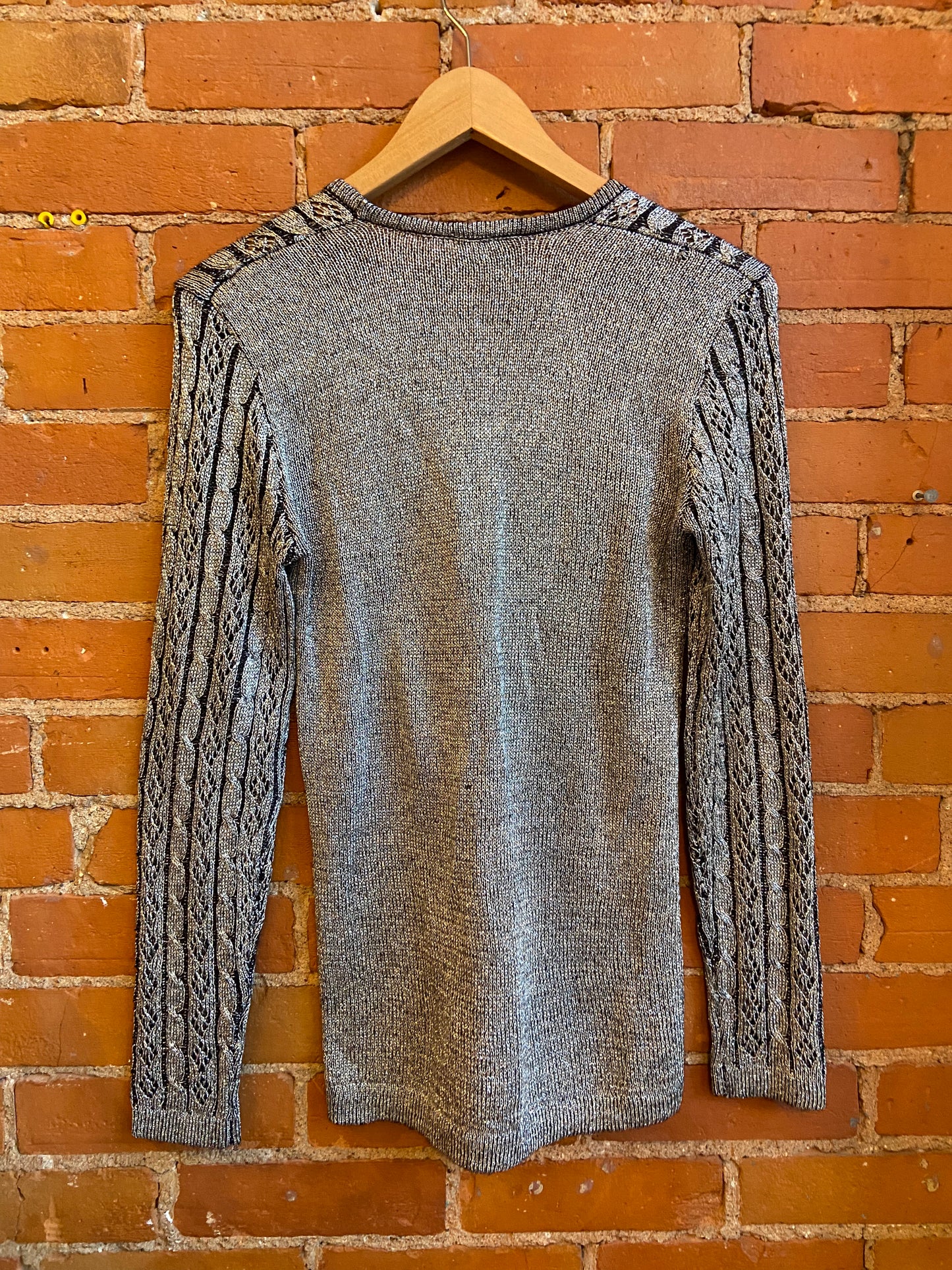 Sliver Metallic Scoop Neck Knit