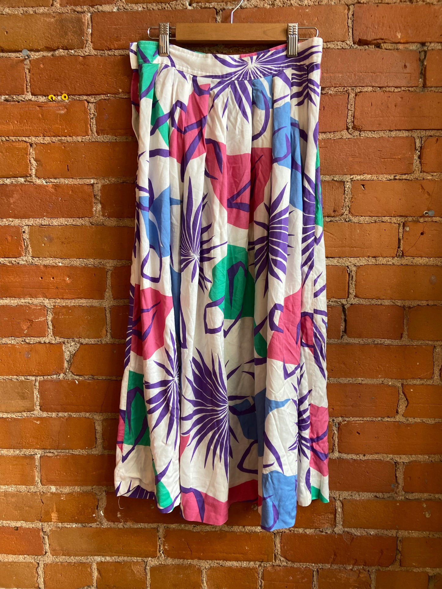 90s Printed Pleated Skirt