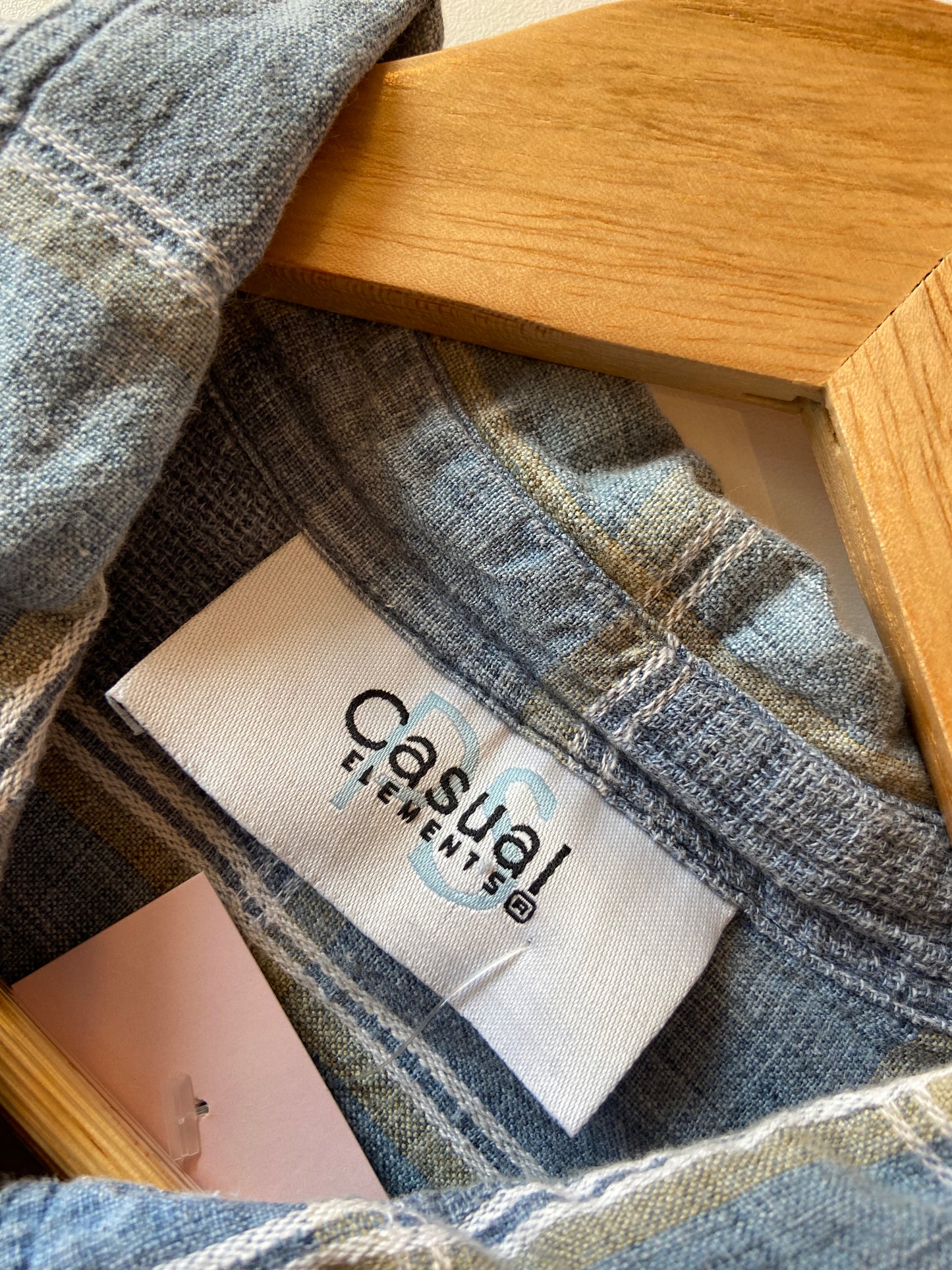 90's Washed Blue Plaid Shirt