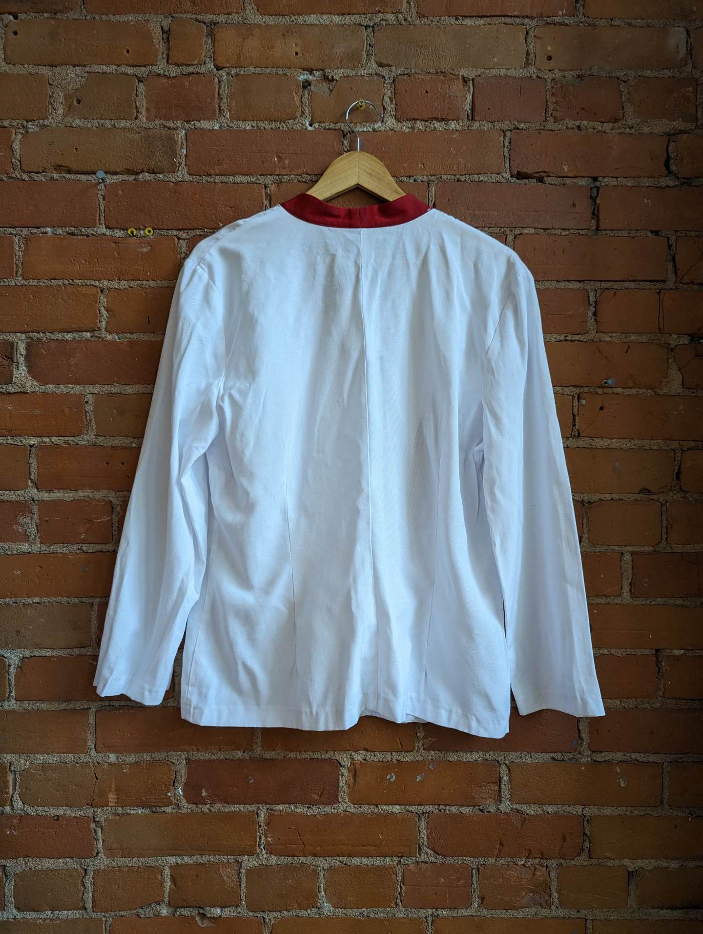 1980s Chaleis Red and White Nautical Button Up Jacket