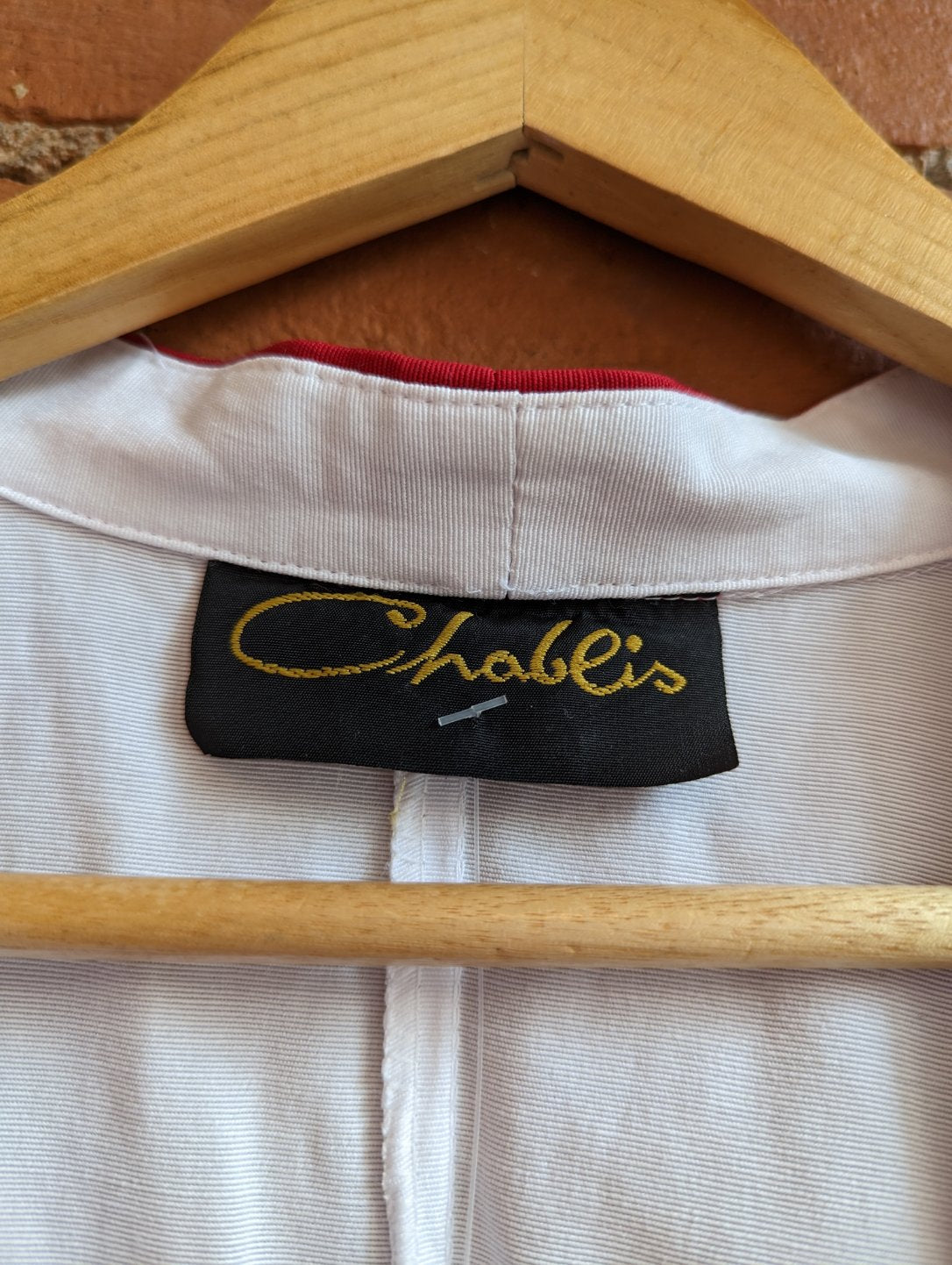 1980s Chaleis Red and White Nautical Button Up Jacket