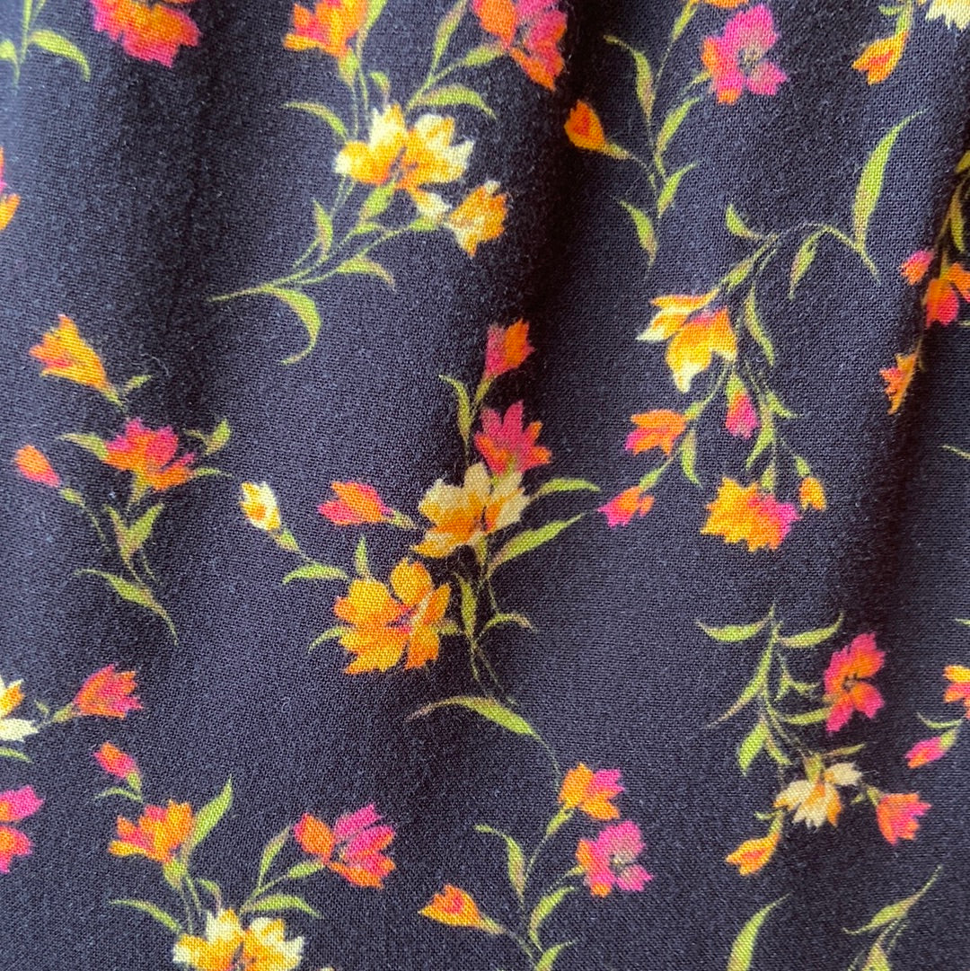 Cropped Black Floral Pants