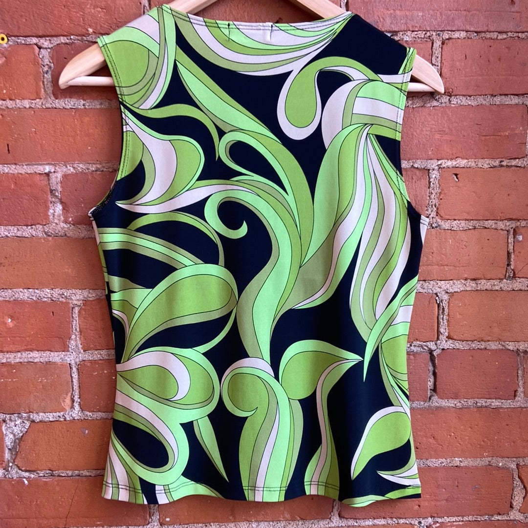 Green Y2K Pucci-esque Top