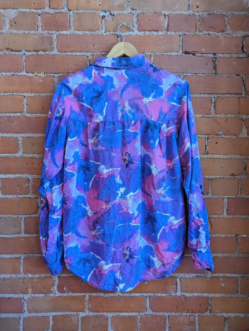 1980s Karuba 100% Silk Button Down Shirt