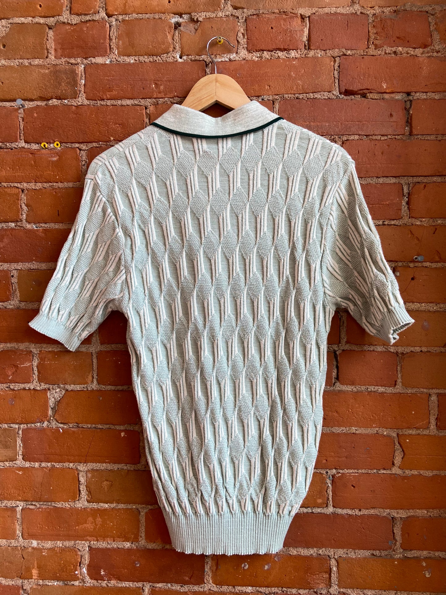 Green Textured Sweater Polo