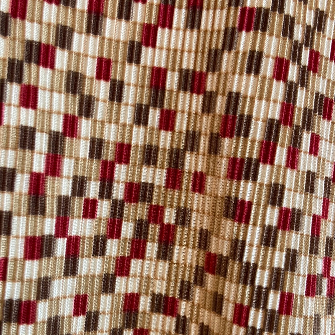 Neutral Pixelated Pleated Tank