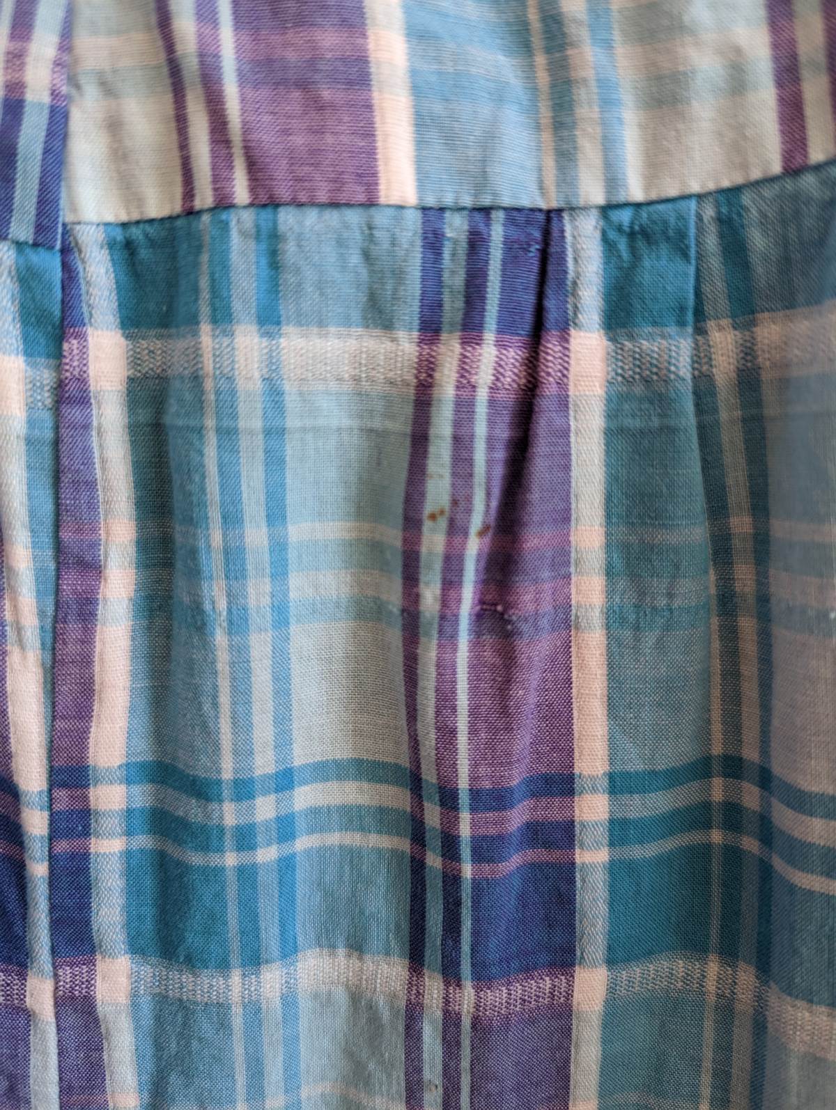 1970s Tiered Plaid Maxi Skirt