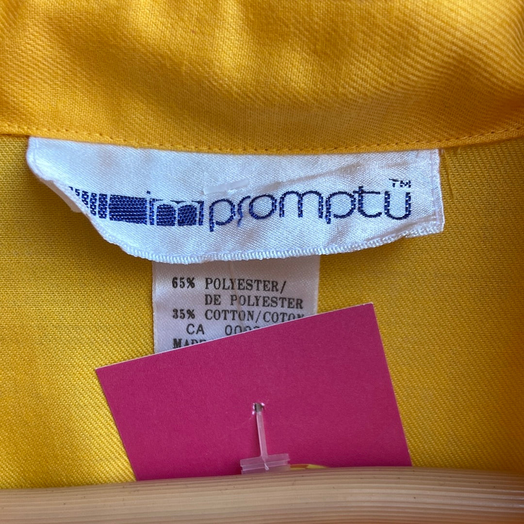 1980s Impromptu Golden Yellow Button Down Shirt